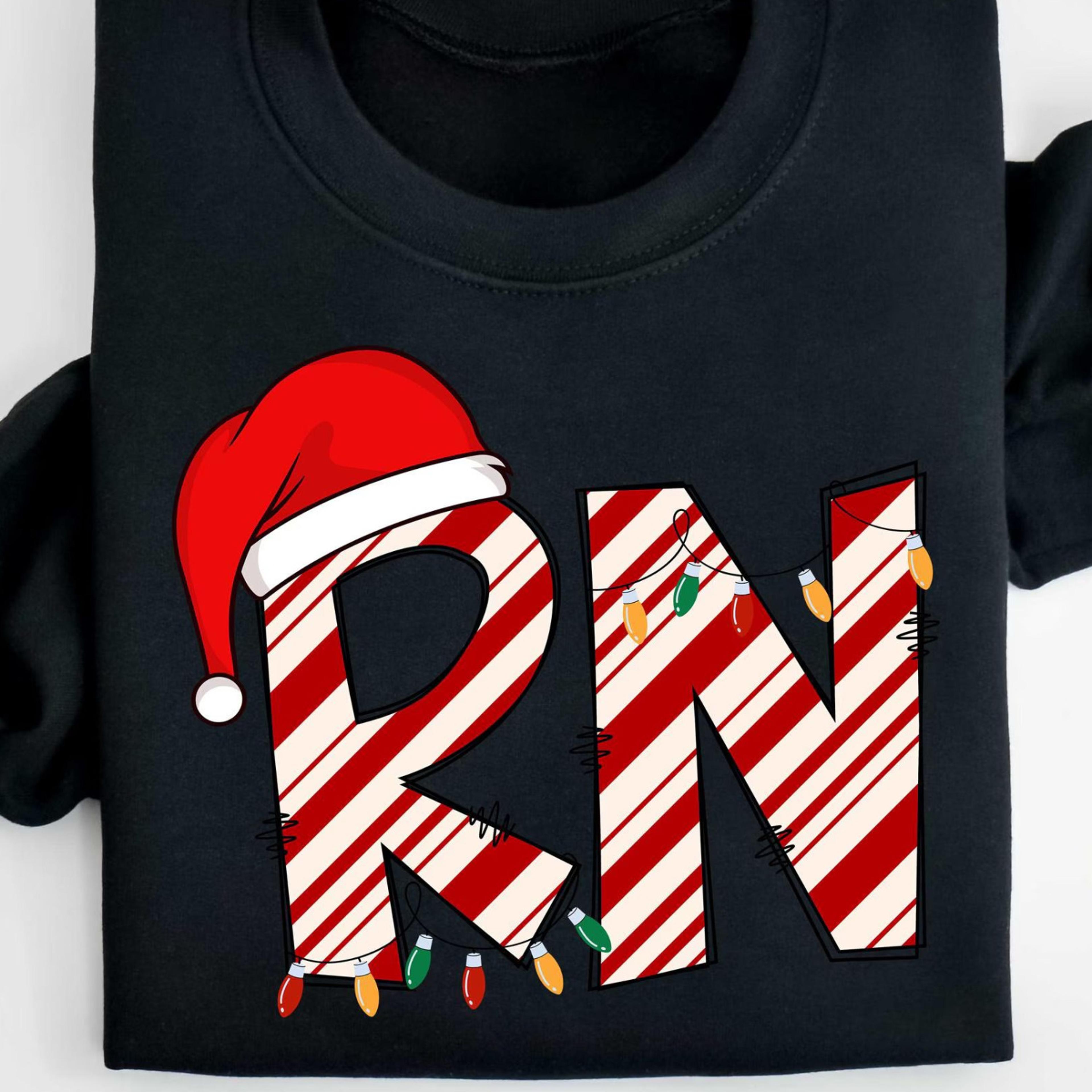 candy cane nurse christmas t-shirt funny medical rn holiday sweatshirt
