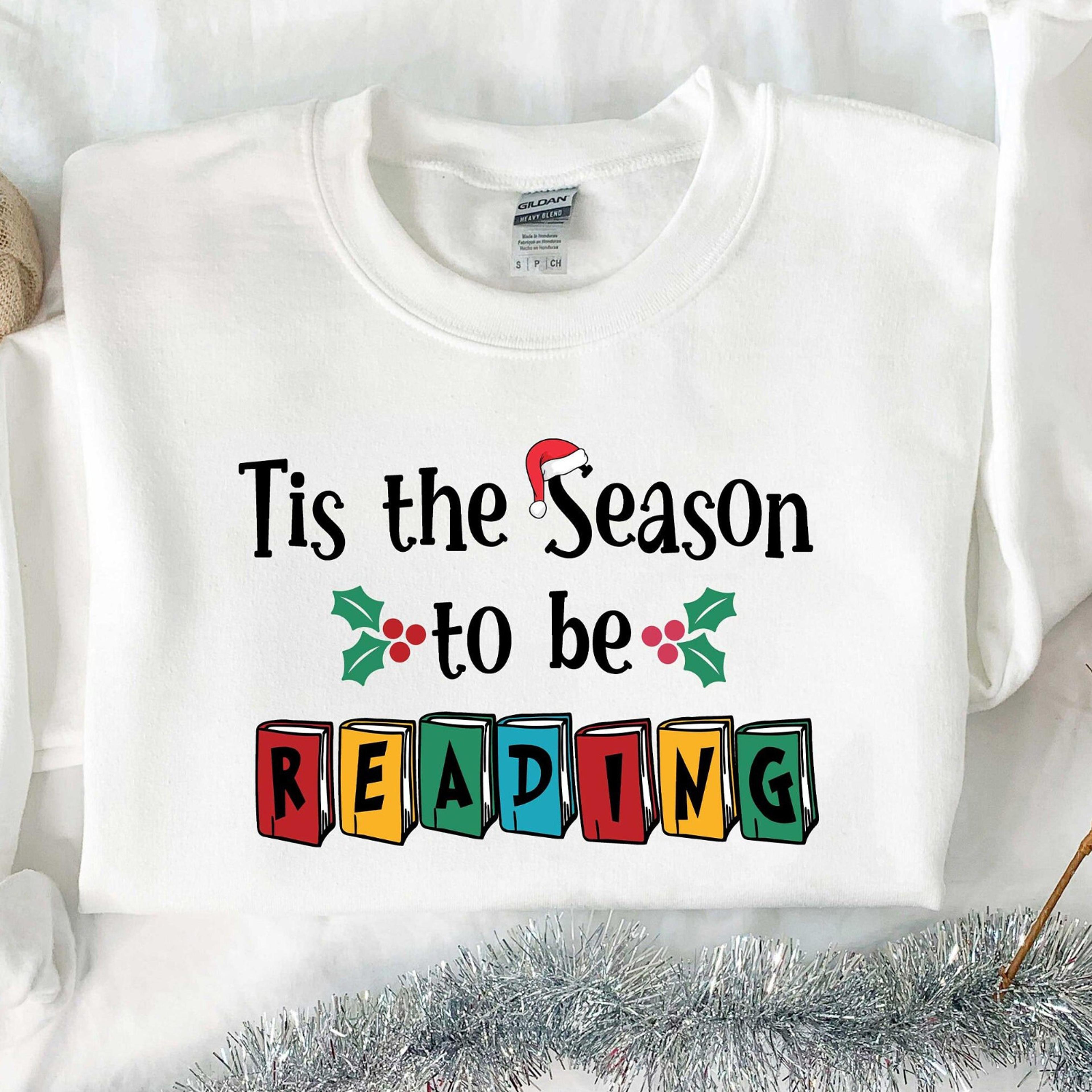 tis the season to be reading t-shirt read banned books christmas librarian sweatshirt