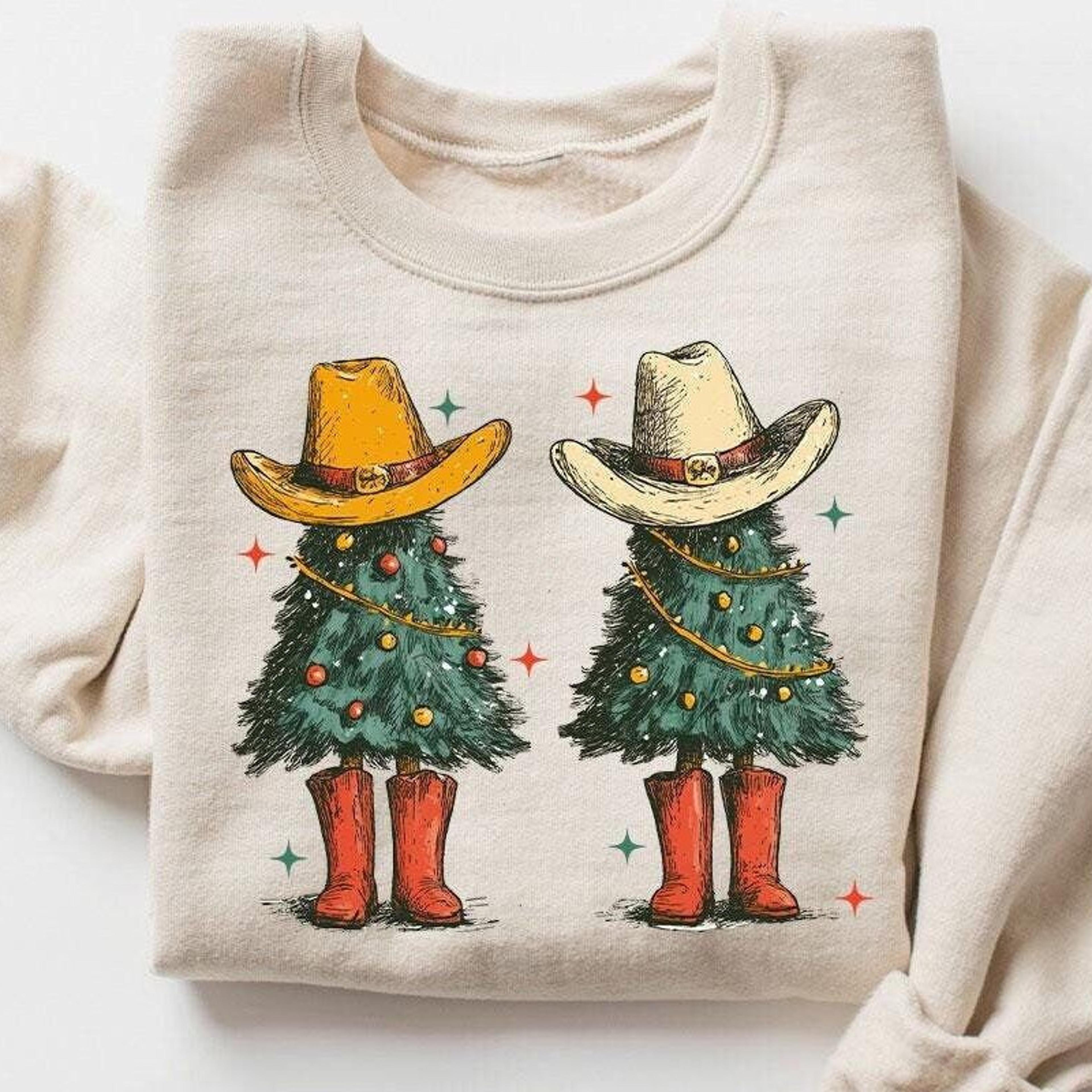 western christmas t-shirt howdy cowboy cowgirl country holiday sweatshirt