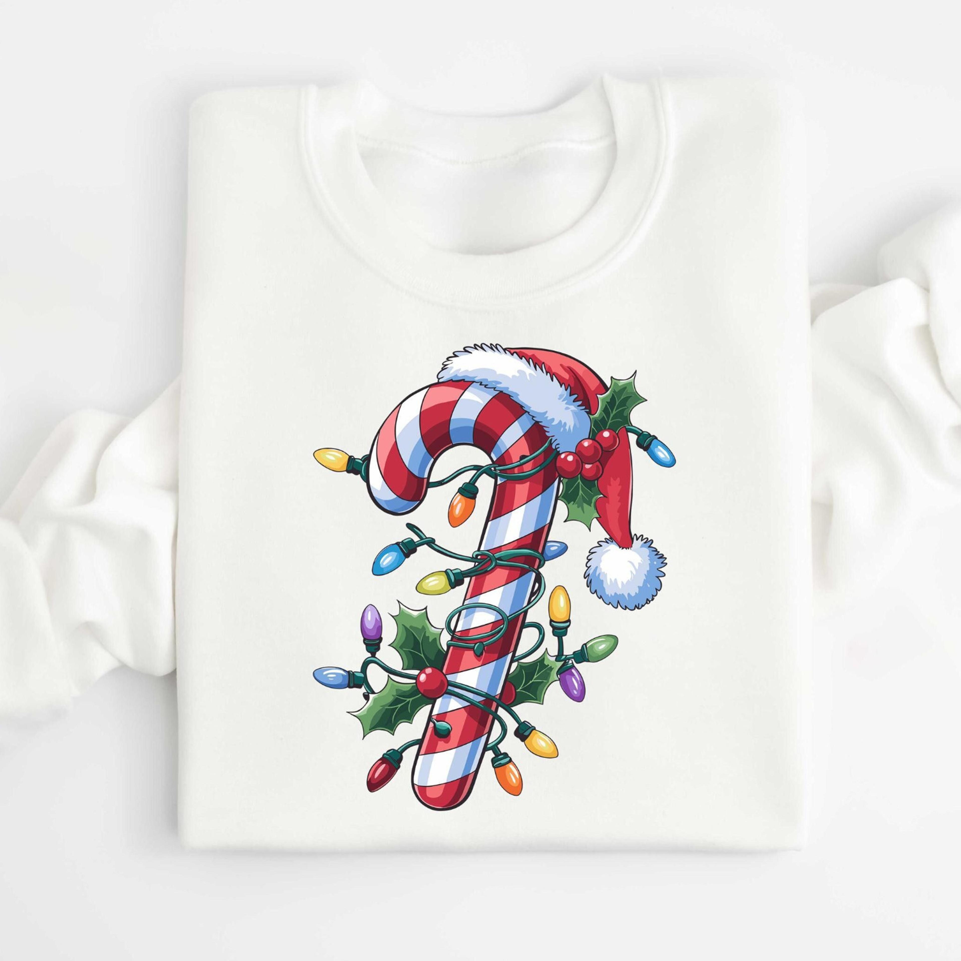 candy cane crew t-shirt family christmas xmas holiday party sweatshirt