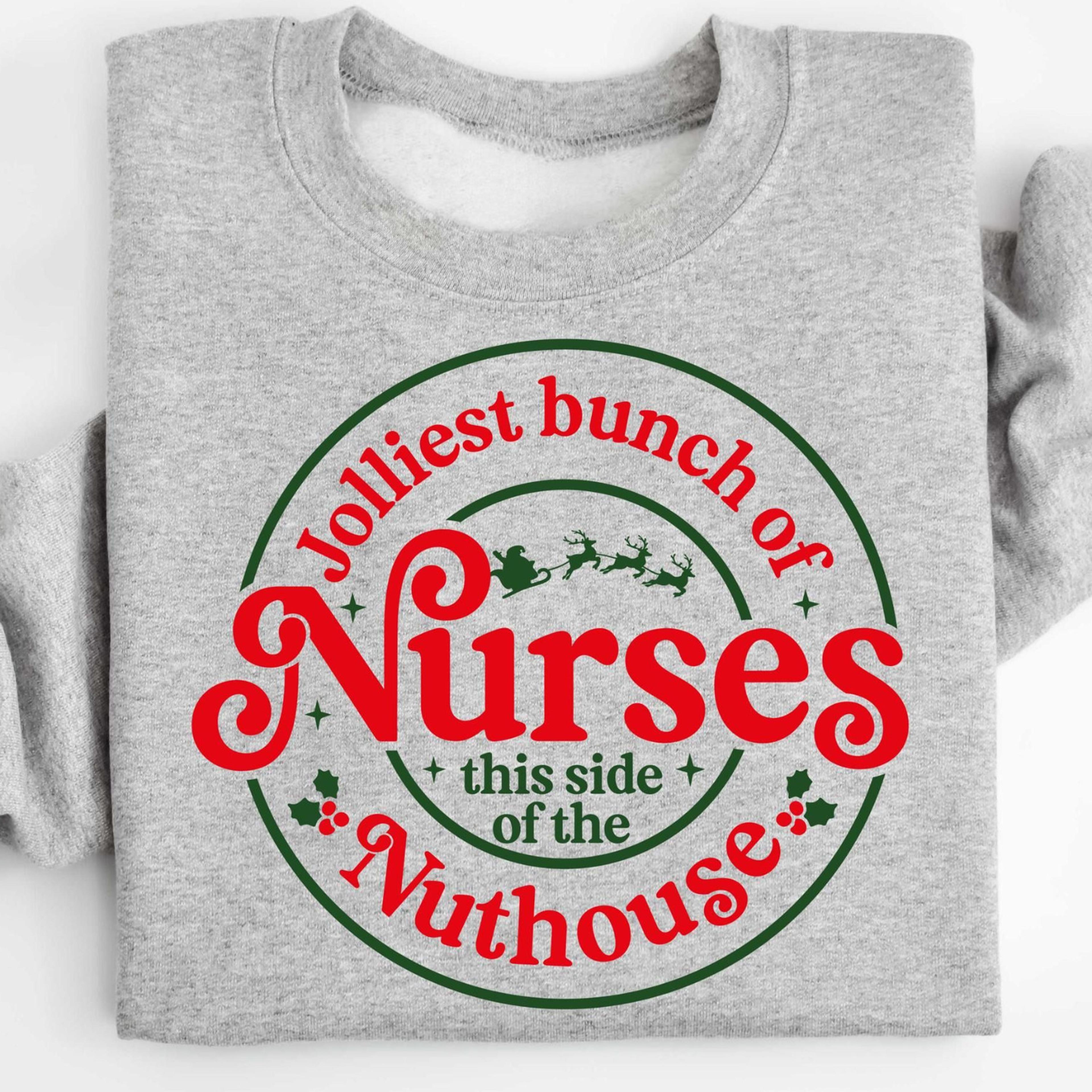 jolliest bunch of nurses t-shirt merry christmas nurse holiday sweatshirt