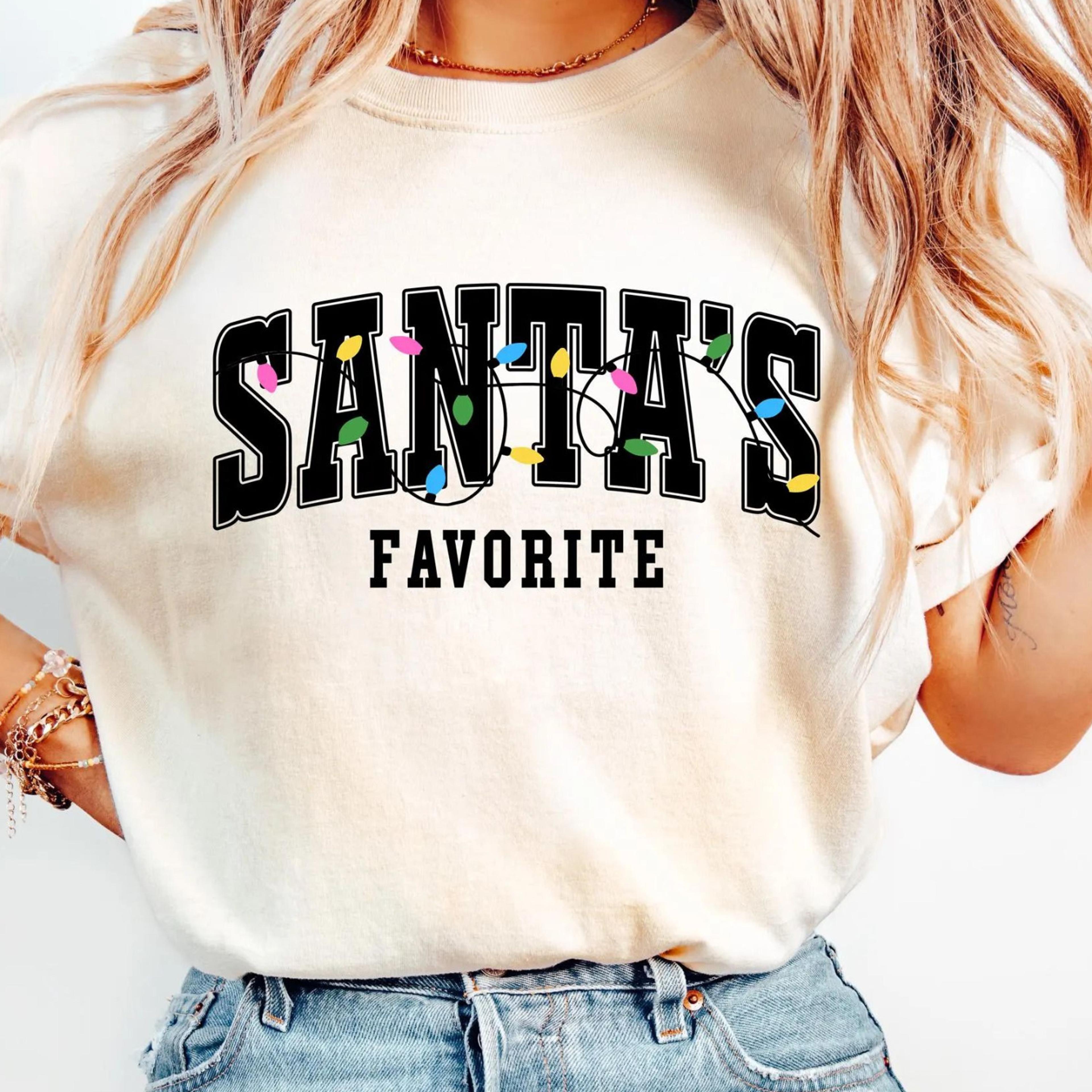 santa's favorite t-shirt funny christmas holiday santa xmas sweatshirt