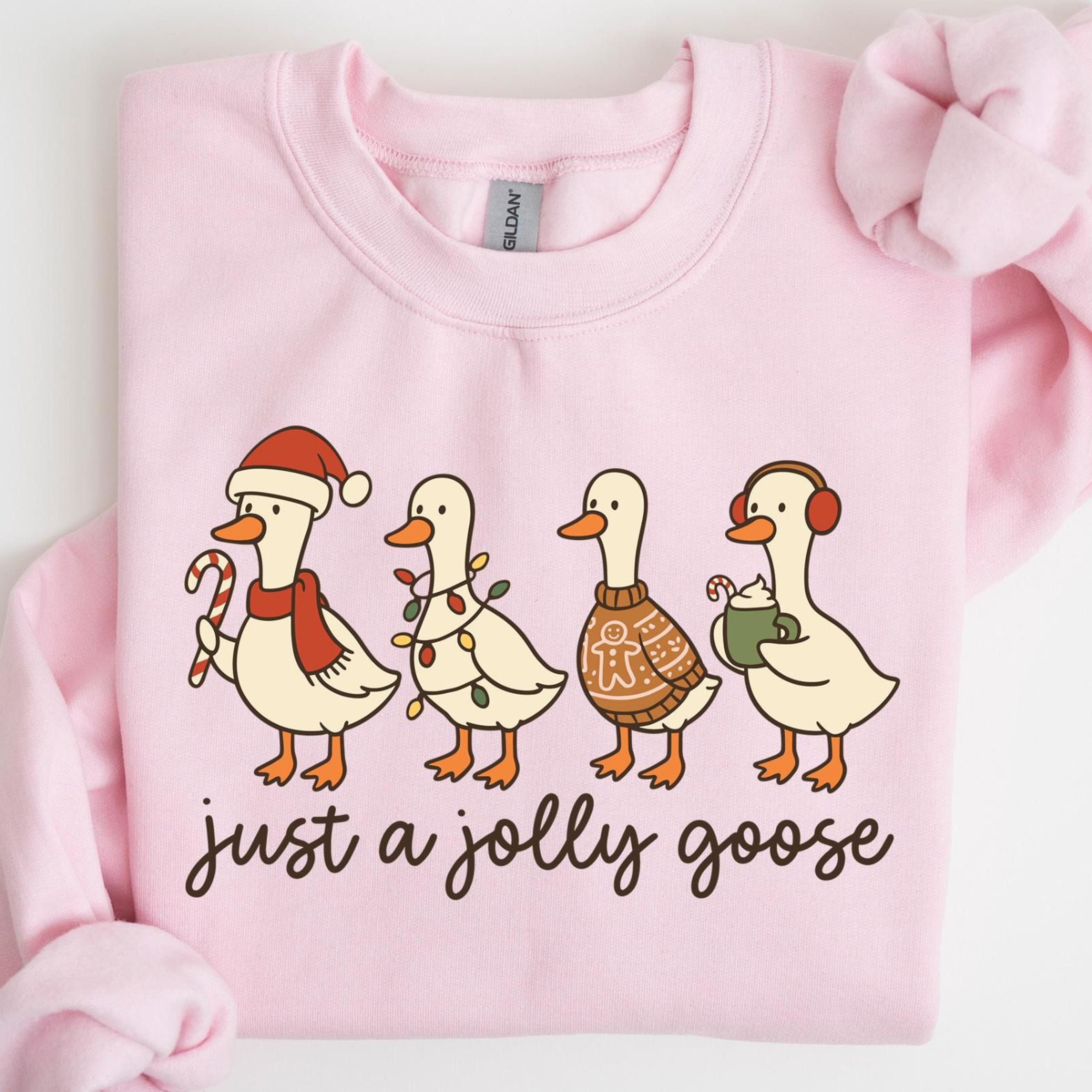 just a jolly goose t-shirt funny silly goose family christmas holiday sweatshirt