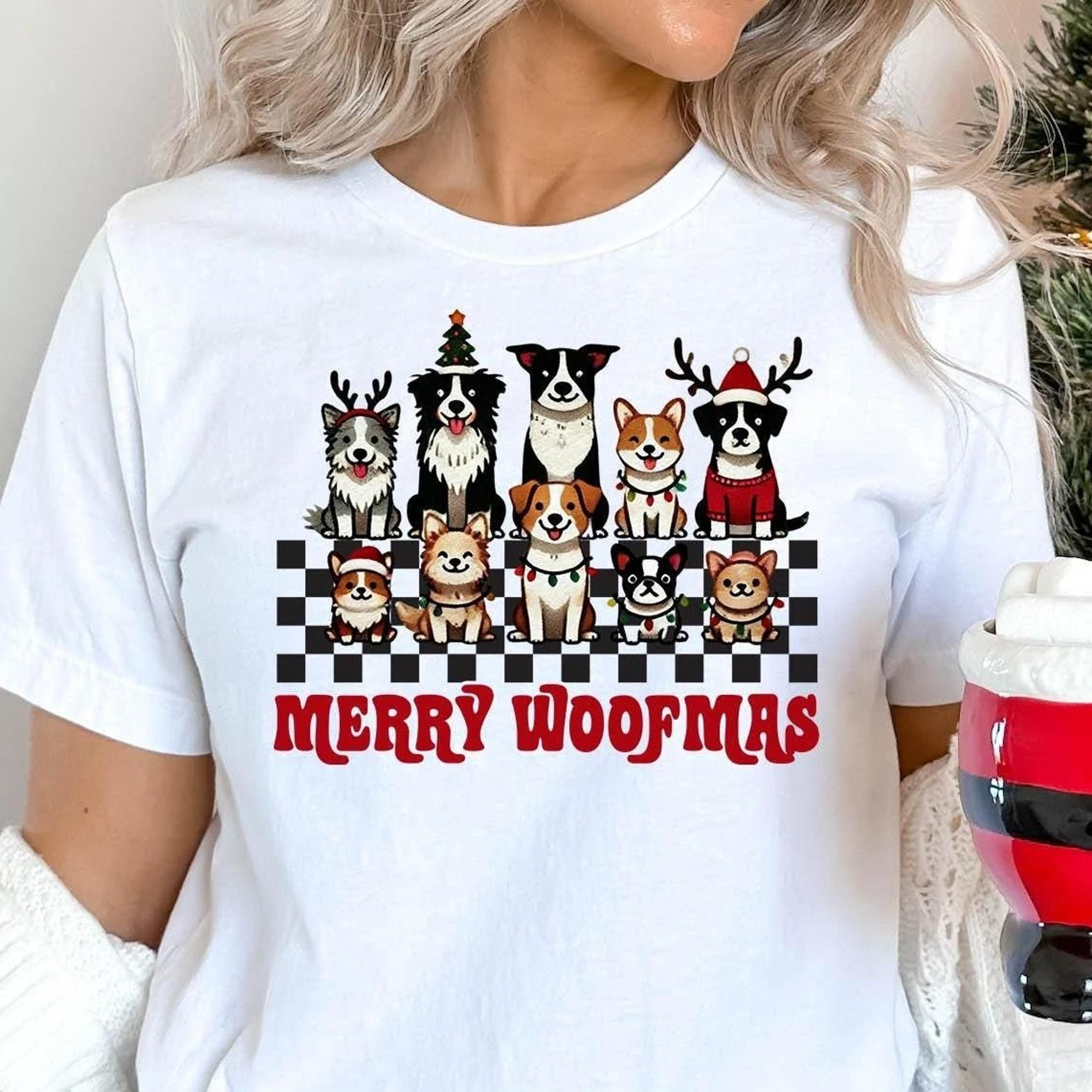 merry woofmas christmas dogs shirt, dog lover xmas gift