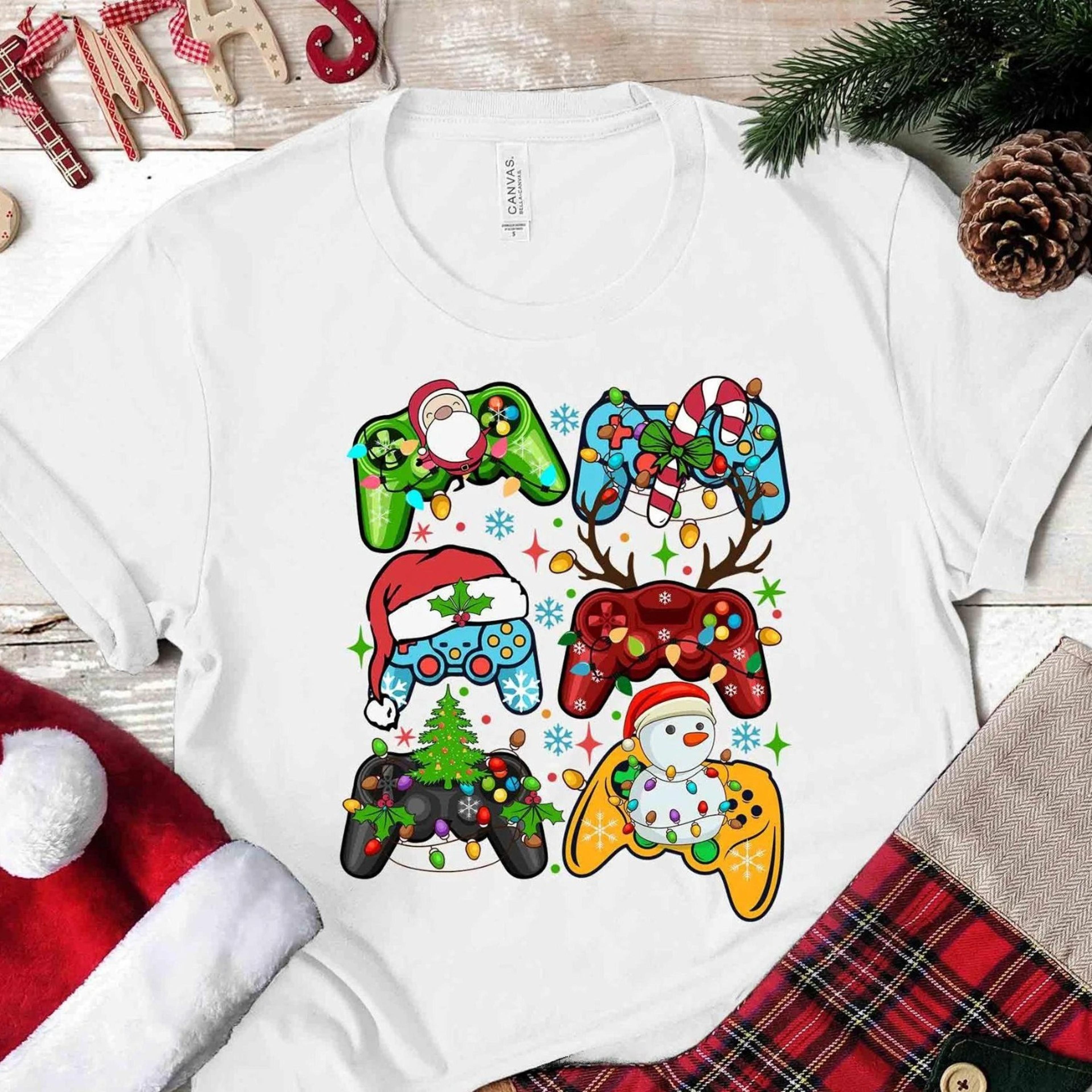christmas gaming shirt, ugly christmas shirt for gamers, gamer t-shirts gamer xmas gifts, retro video gamer gift, xmas