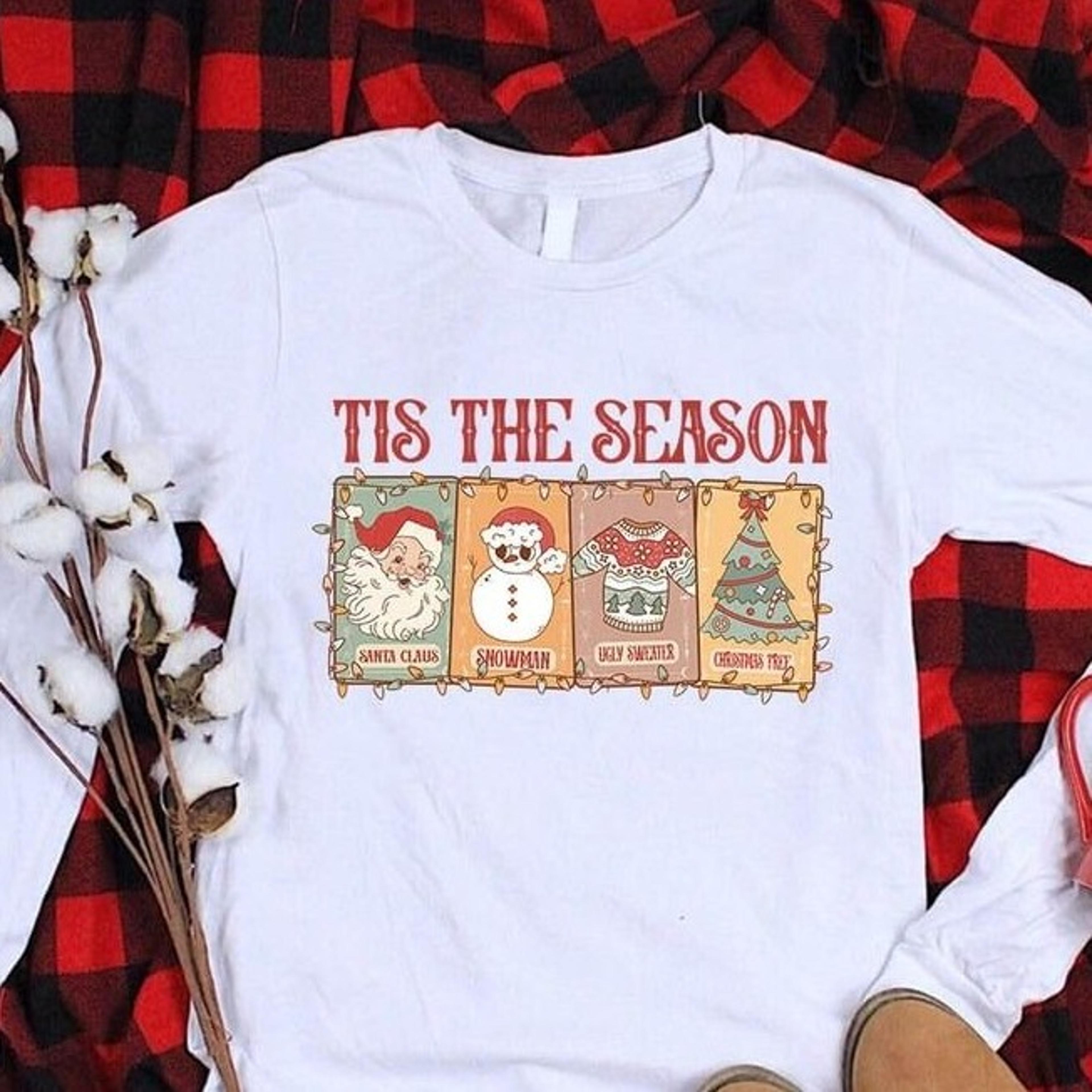 retro tis the season christmas shirt, cute chritmas tee, retro christmas t-shirt, holiday apparel, christmas tarot card,