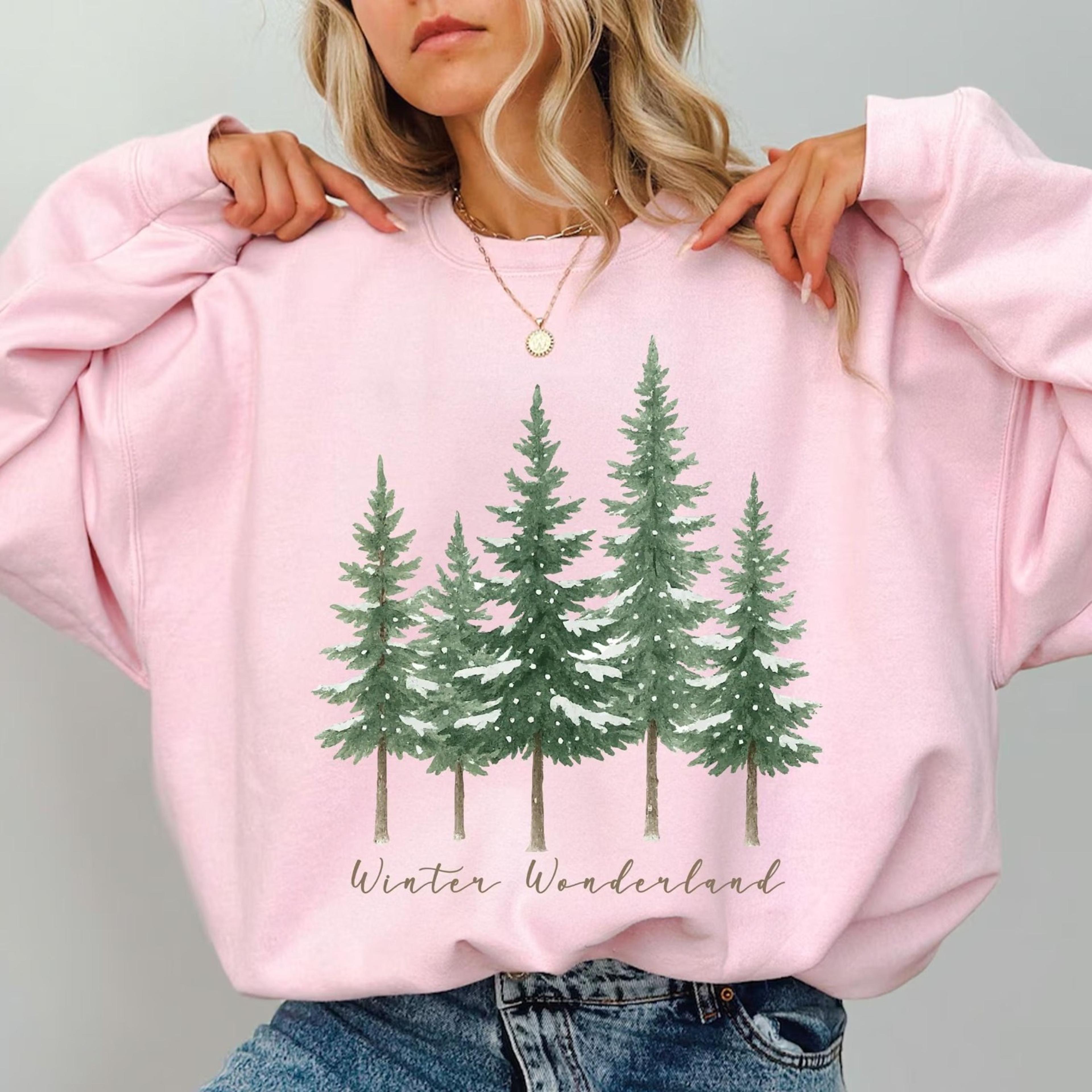 winter wonderland shirt, trendy holiday sweatshirt, retro winter forest hoodie, winter vibes shirt, evergreen trees and