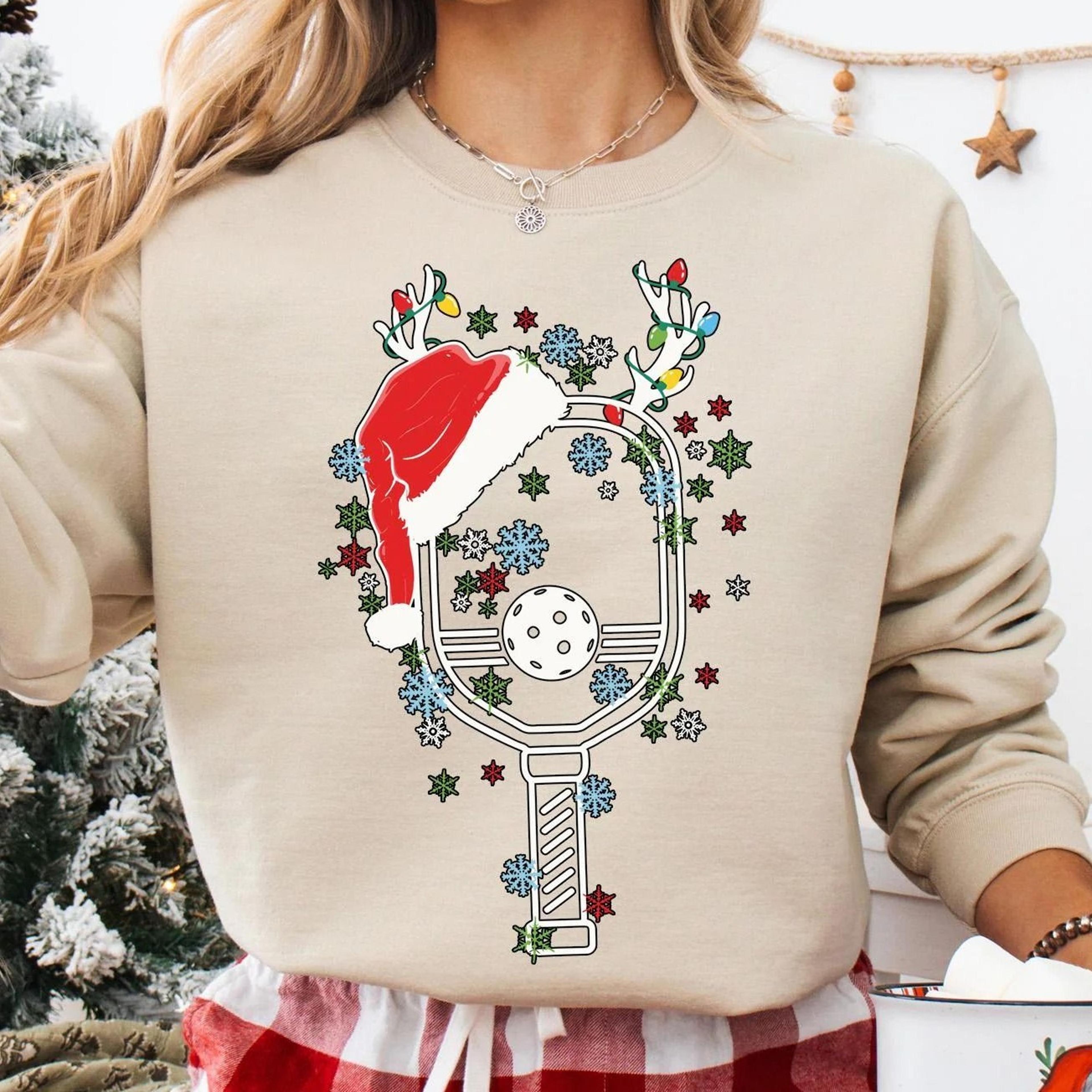 pickleball christmas sweatshirt, pickleball player christmas shirt, reindeer christmas t-shirt, winter holiday sweater,