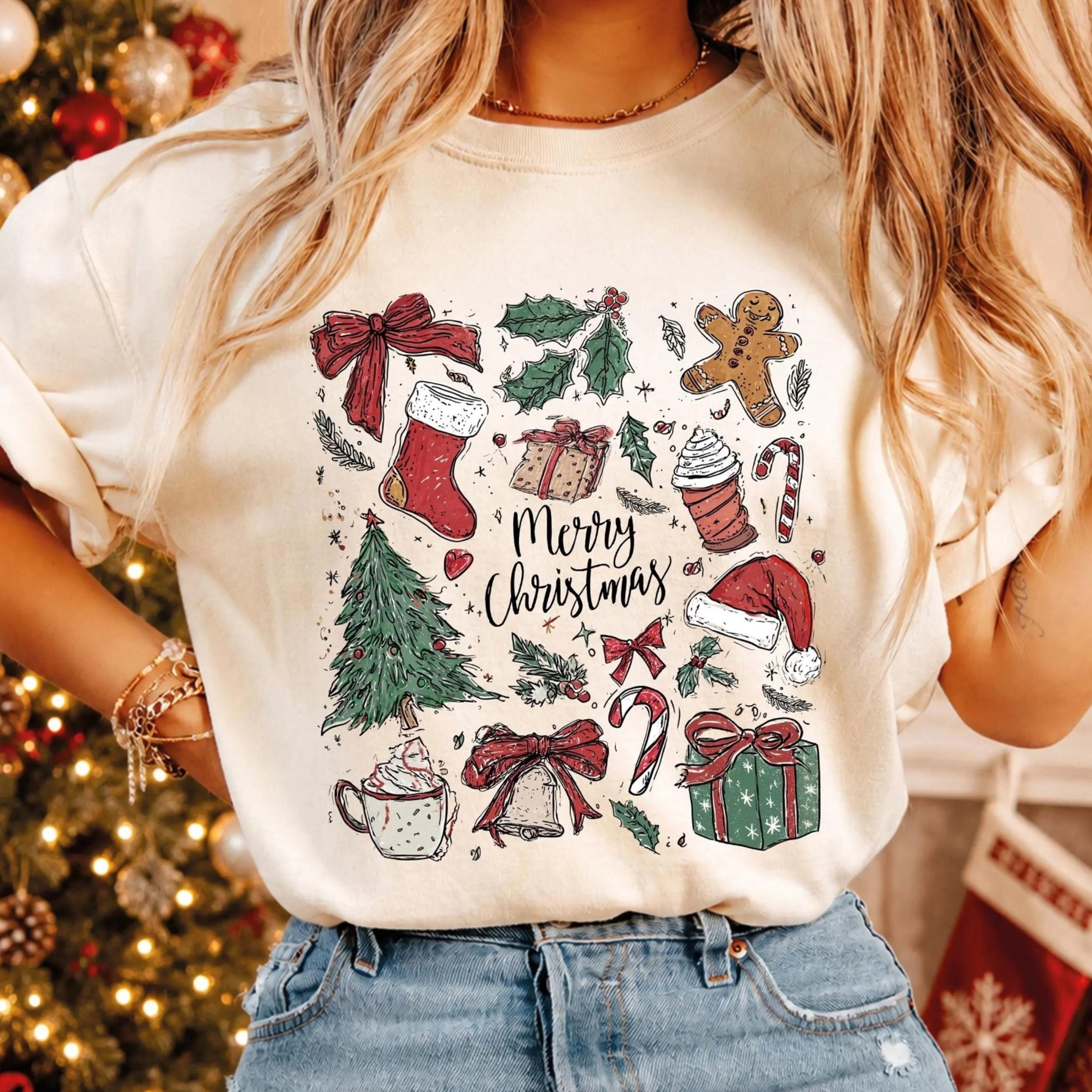 merry christmas t-shirt, vintage christmas shirt, christmas holiday gift