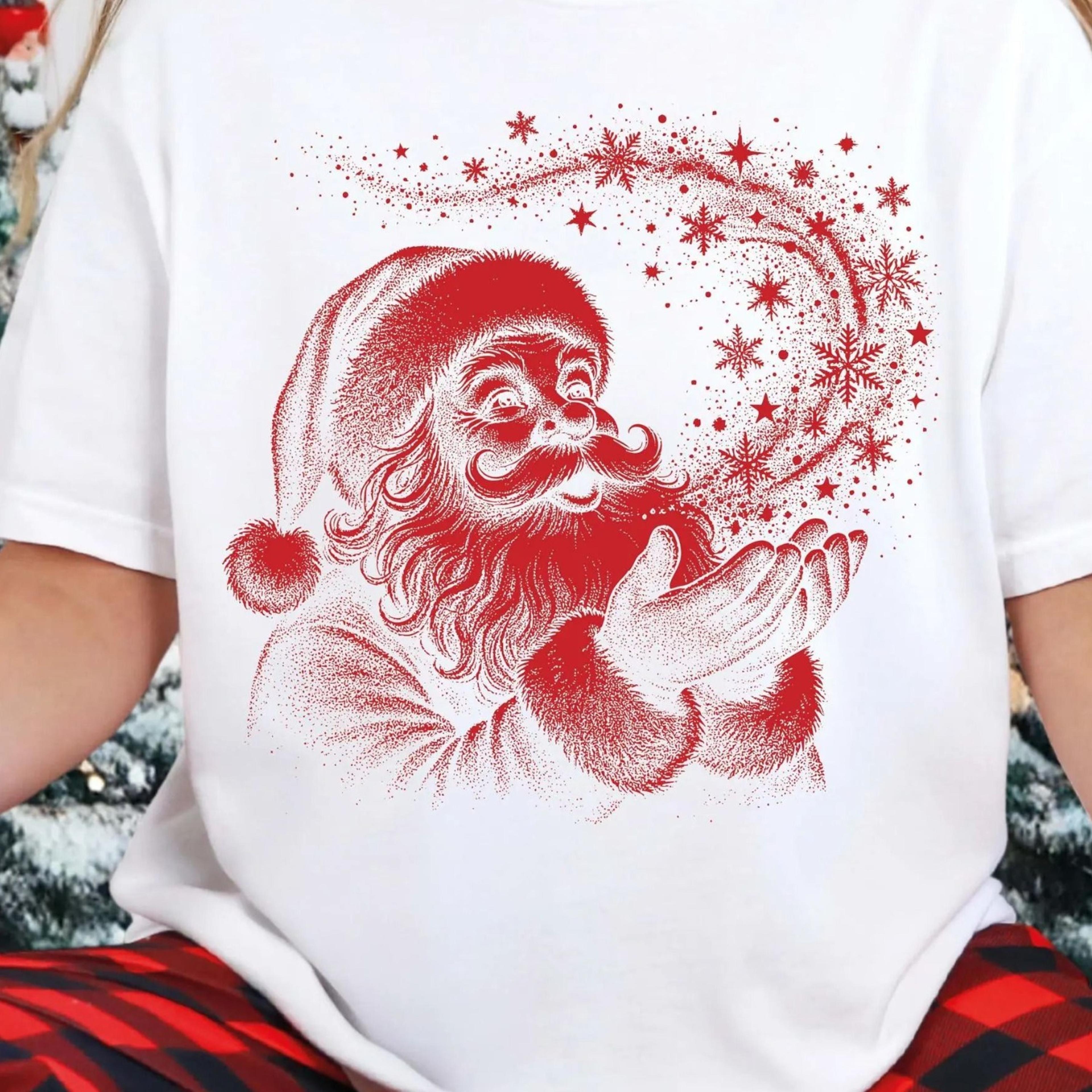 vintage santa t-shirt, retro christmas shirt, christmas gift
