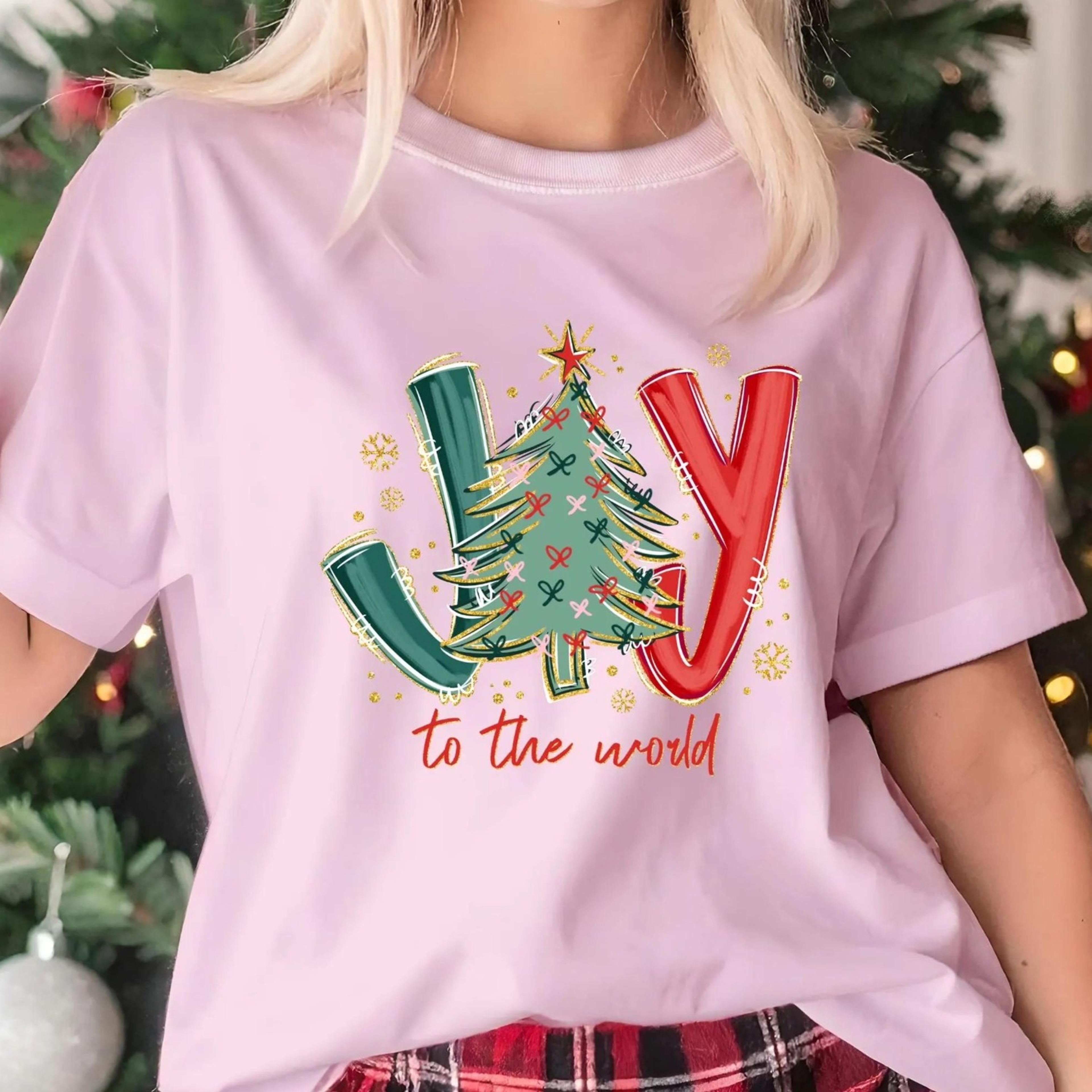 oy to the world t-shirt, christmas christian shirt, christmas tree shirt, xmas holiday party tee