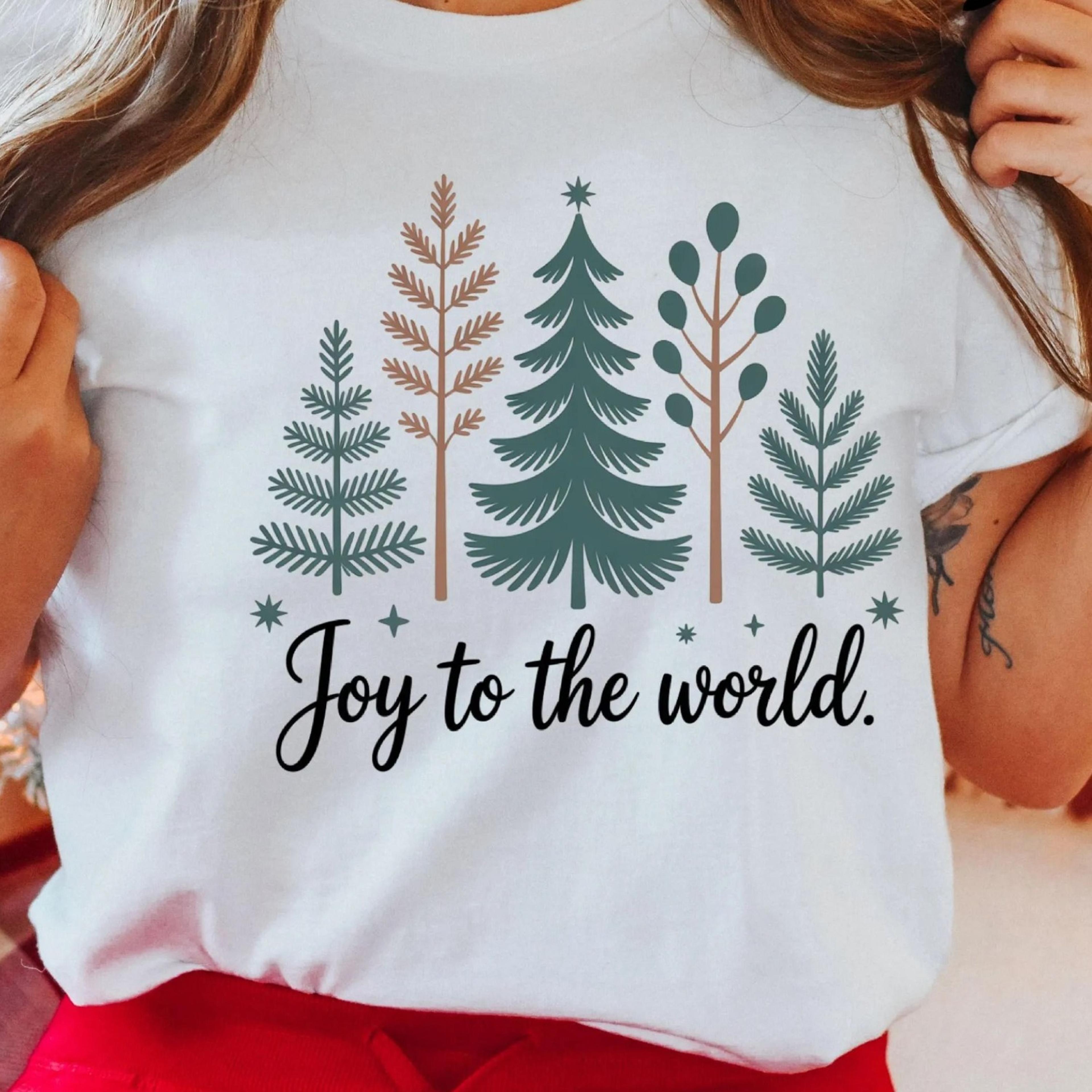 christmas tree shirt, joy to the world shirt, xmas christian t-shirt, holiday shirt, gift for christian