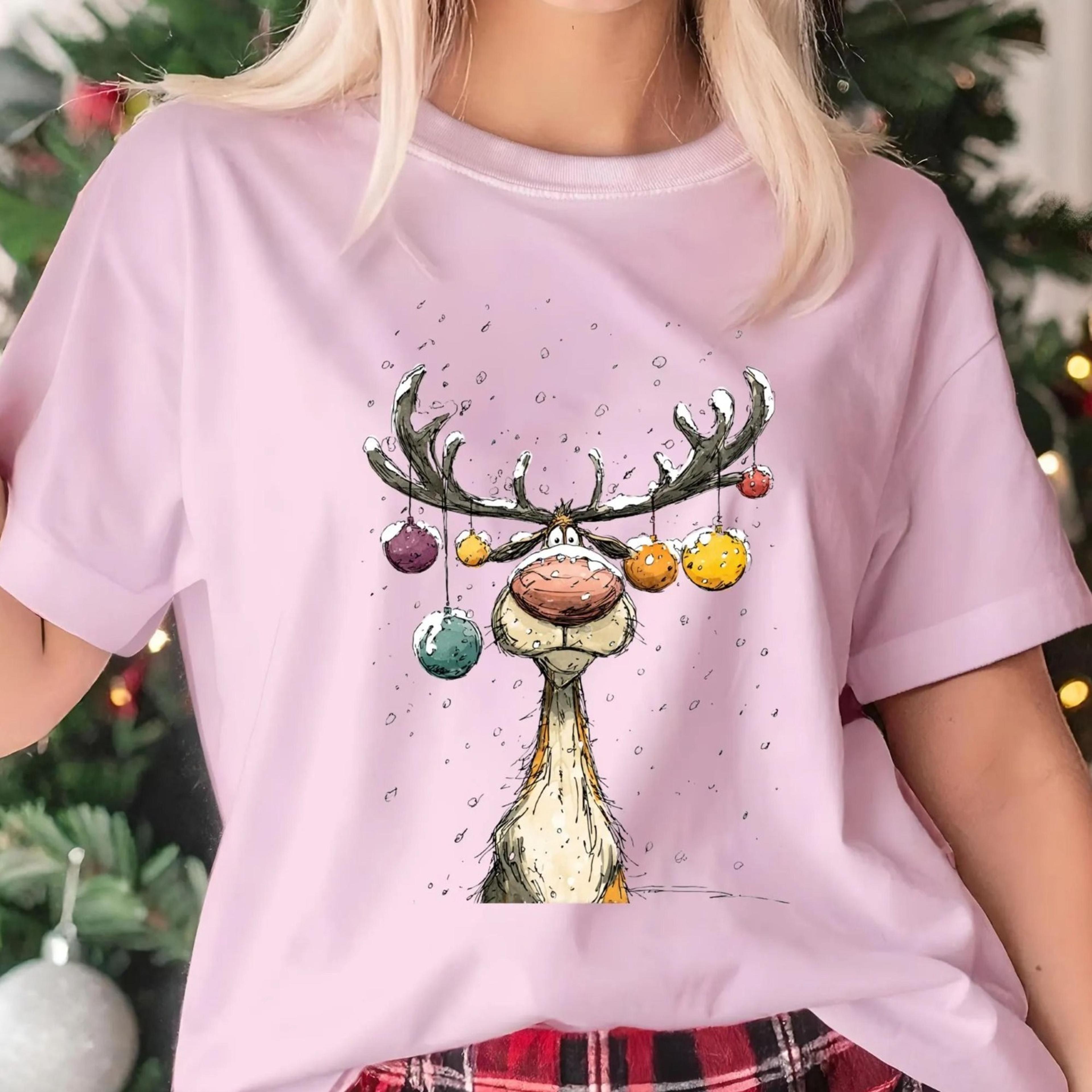retro reindeer t-shirt, christmas shirt, merry christmas shirt, reindeer xmas shirt