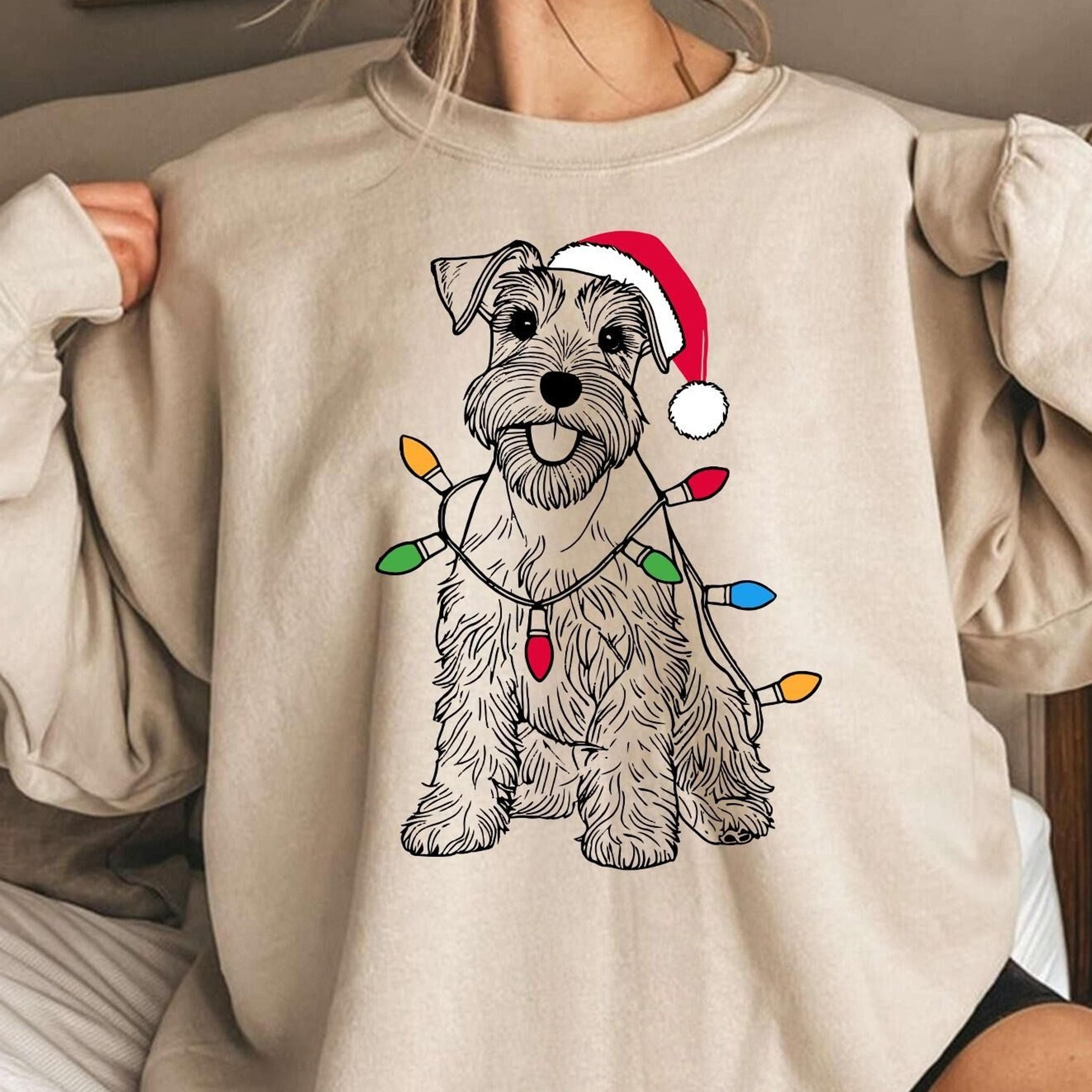 miniature schnauzer christmas sweatshirt | santa dog sweater | schnauzer lover gift | holiday dog sweater | xmas miniatu