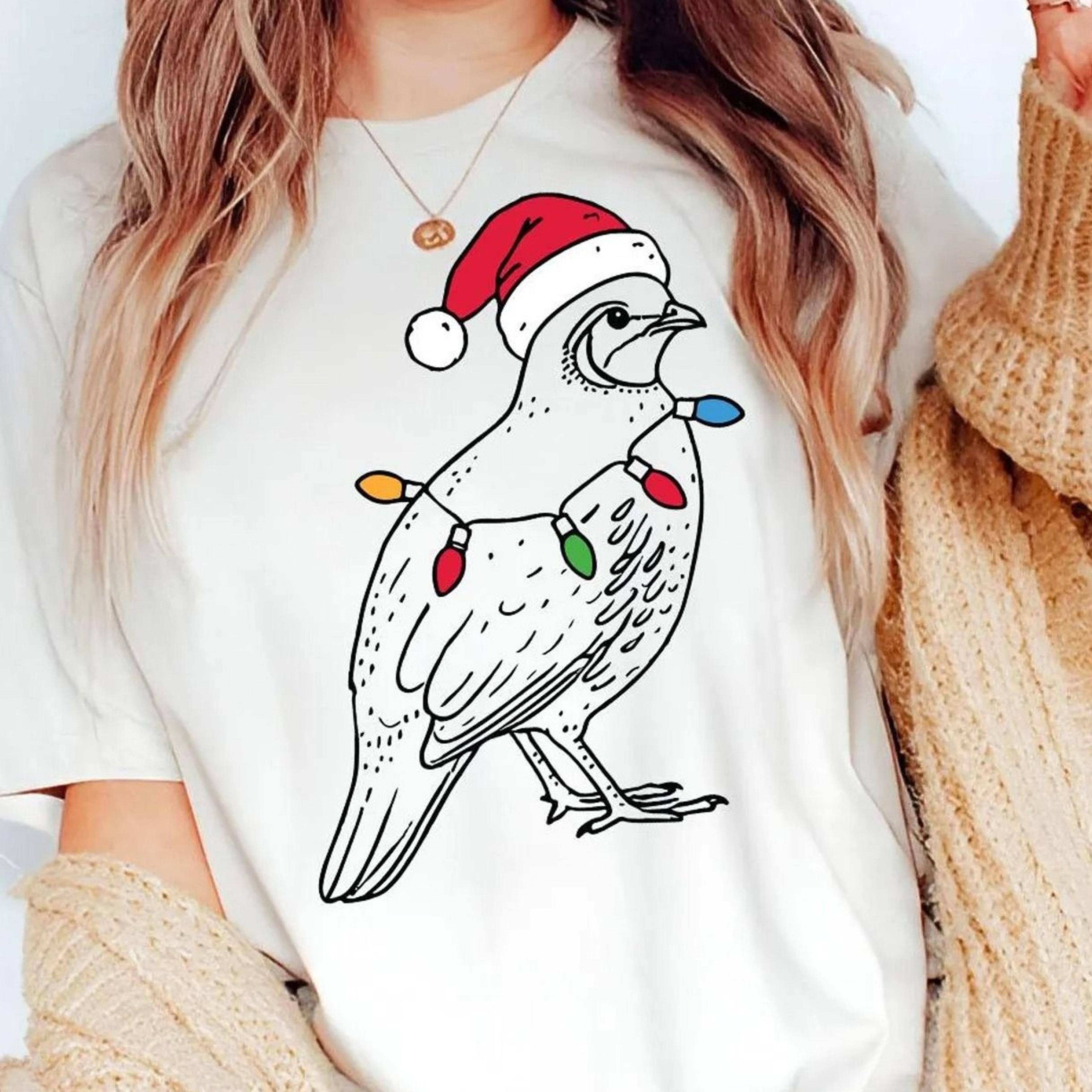quail christmas shirt | bird lover gift | funny christmas bird shirt | holiday nature shirt | quail xmas tee | bird watc