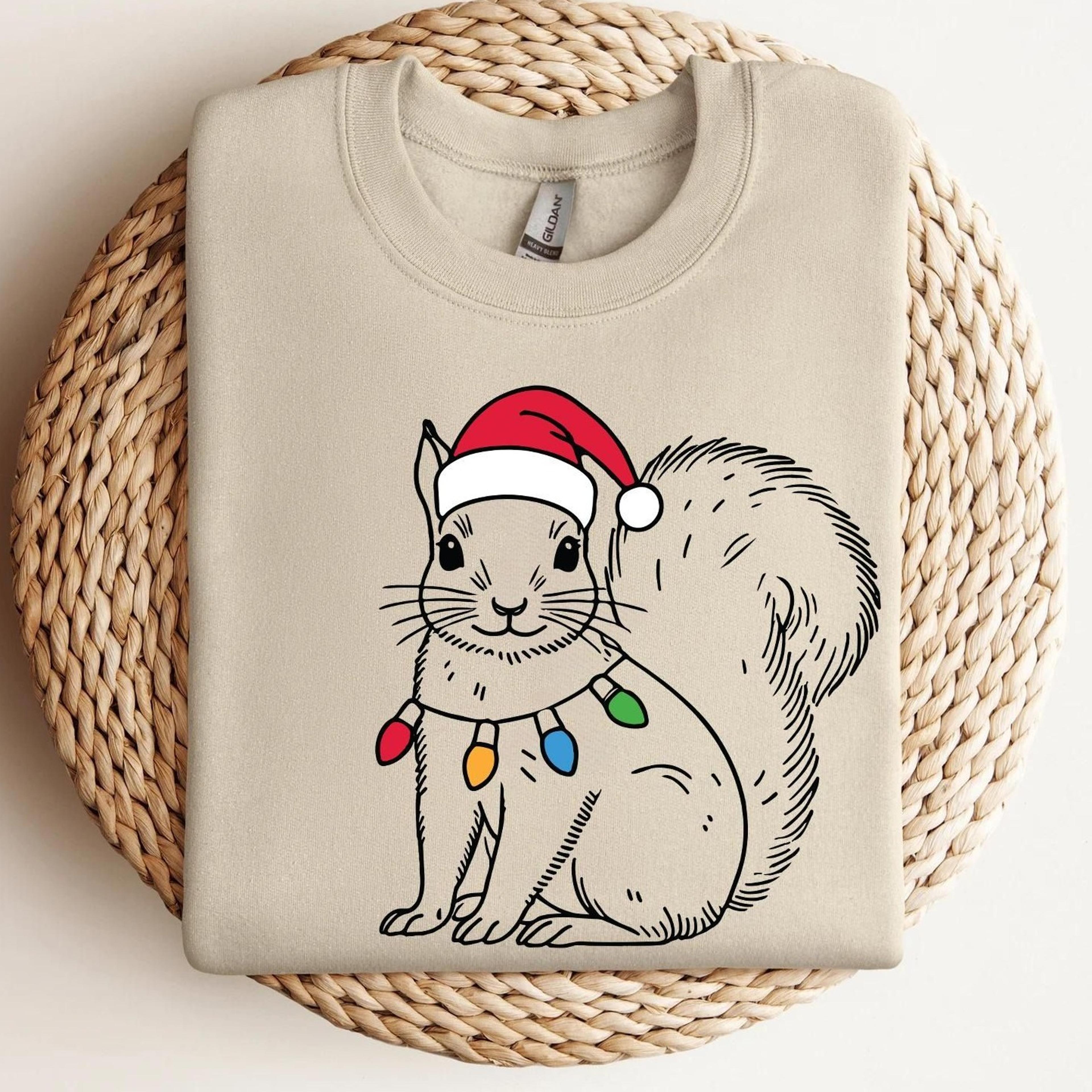 christmas squirrel sweatshirt | xmas squirrel sweater | santa squirrel crewneck | squirrel lover gift | squirrel christm