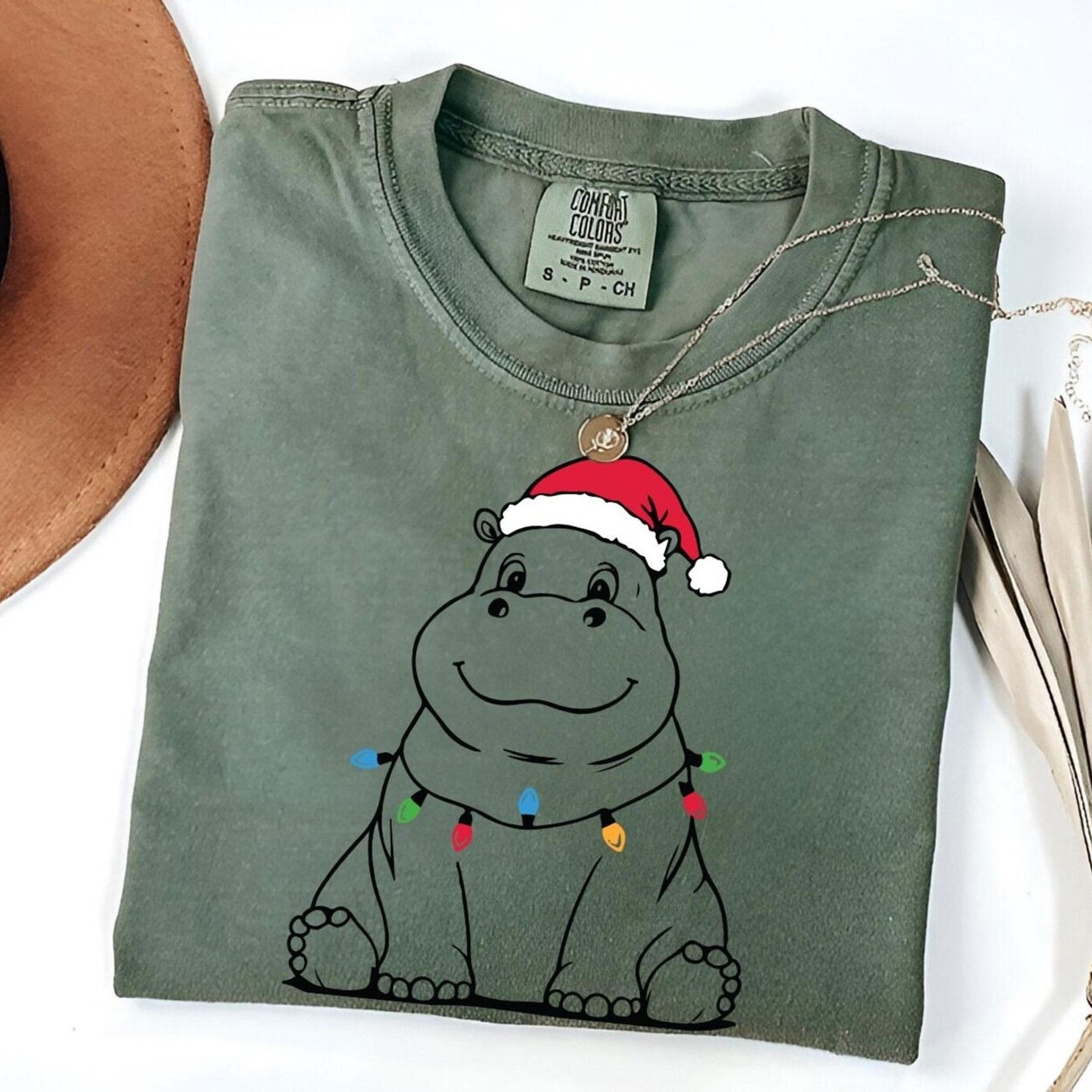 hippopotamus christmas shirt | hippo lover gift | funny hippo christmas tee | women's christmas shirt | christmas gift