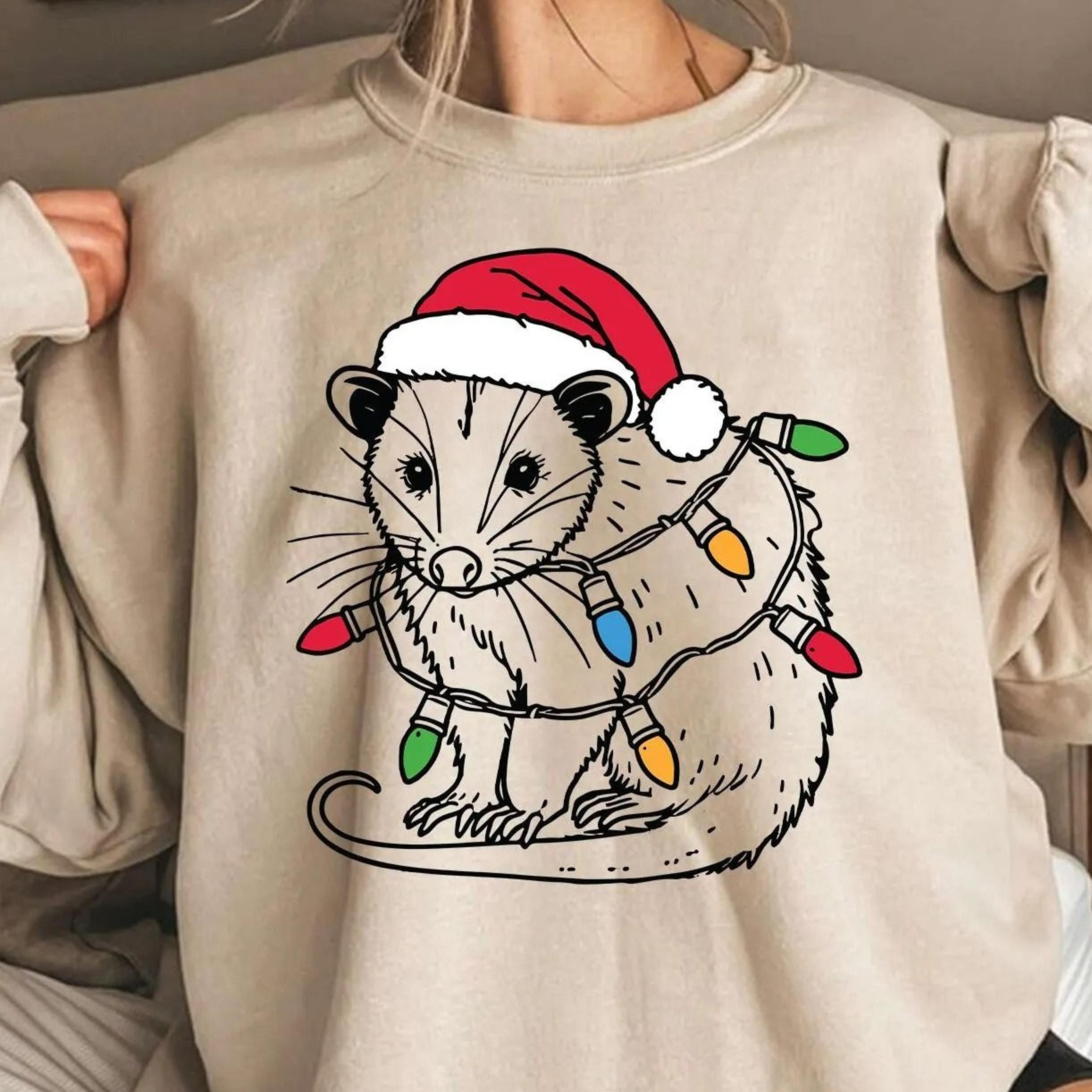 christmas opossum sweatshirt | cute possum shirt | wild animal lover gift | festive possum sweatshirt | opossum christma