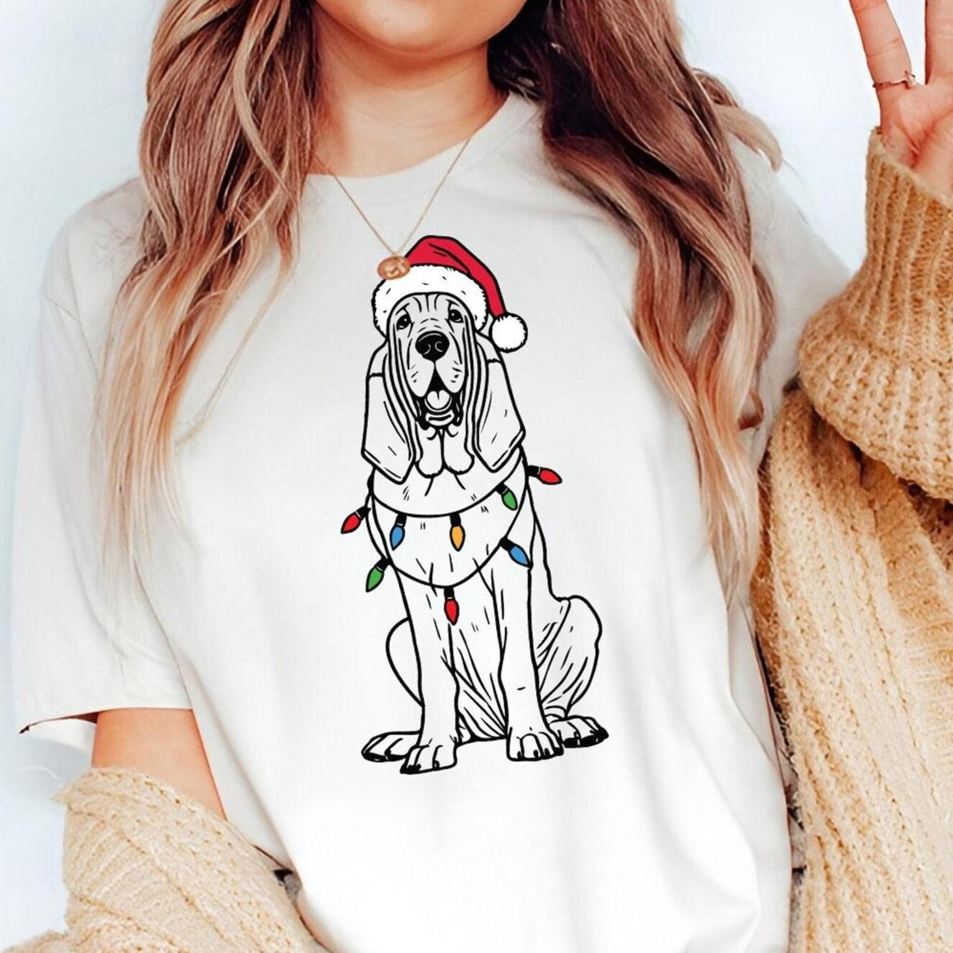bloodhound xmas t-shirt | dog mom christmas gift | bloodhound lover shirt | bloodhound shirt | dog lover holiday gifts