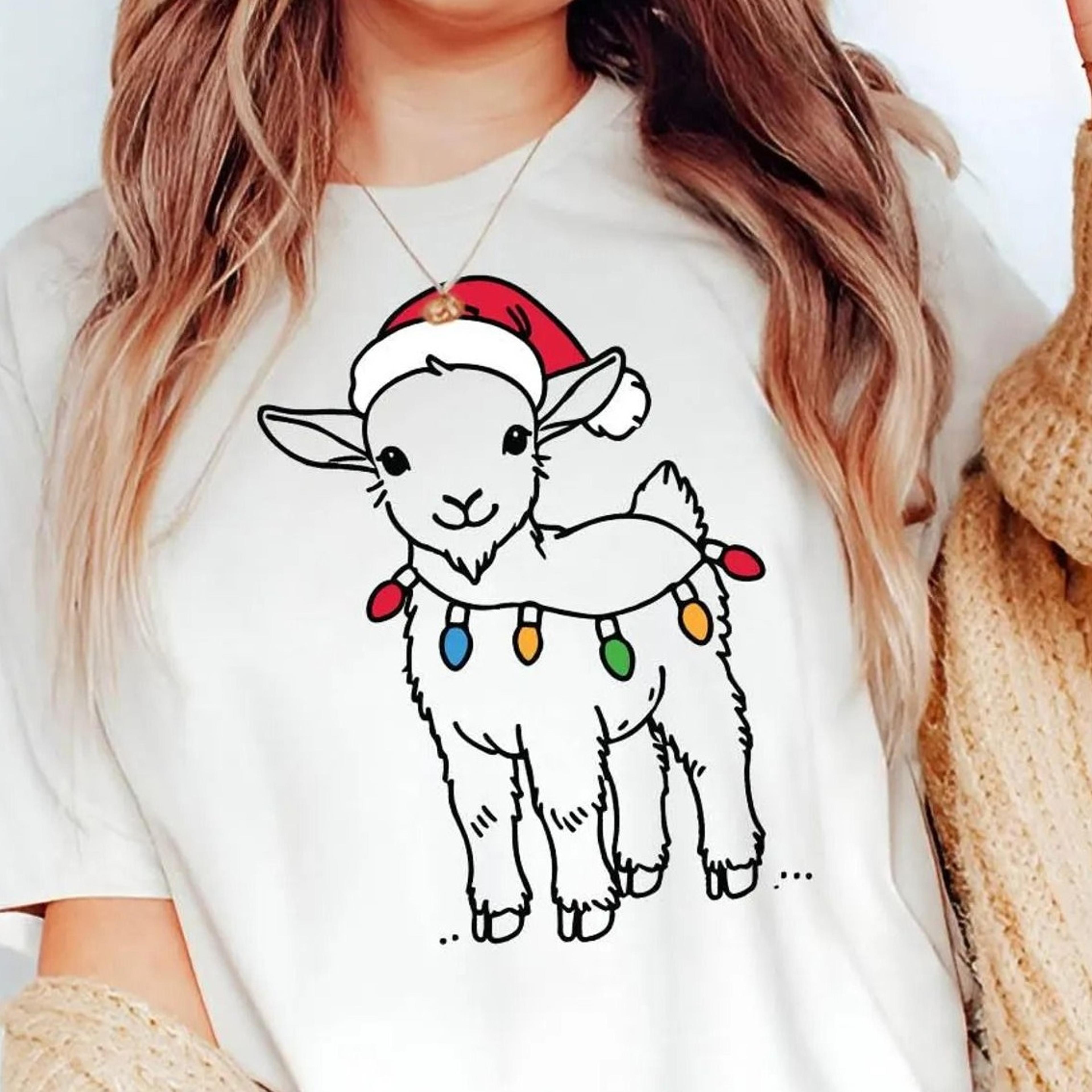 christmas goat t-shirt | goat lover xmas tee | santa goat shirt | goat mom shirt | farm animal lover | country christmas