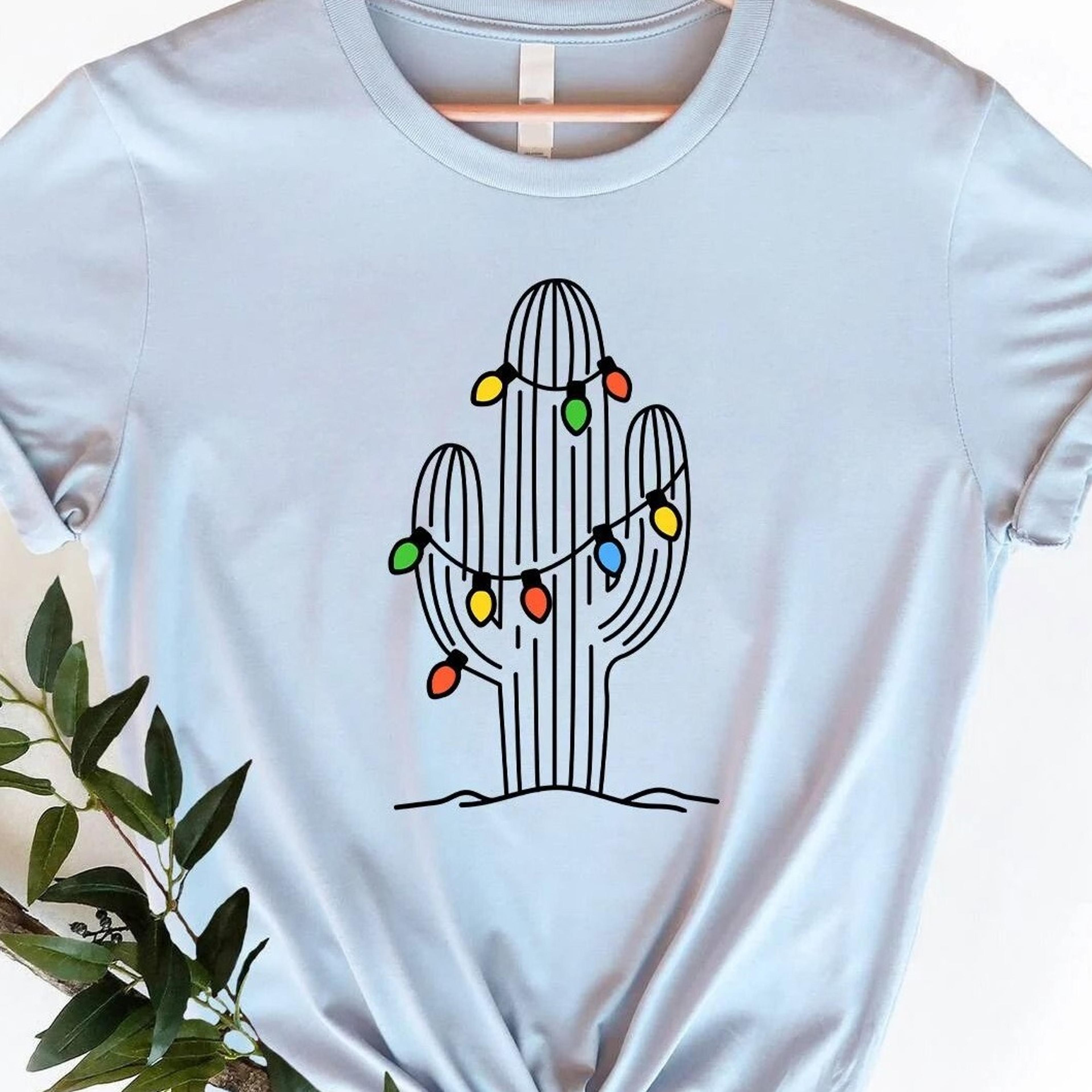 festive cactus t-shirt | desert christmas tee | cactus lover gift | botanical christmas | western holiday shirt | plant