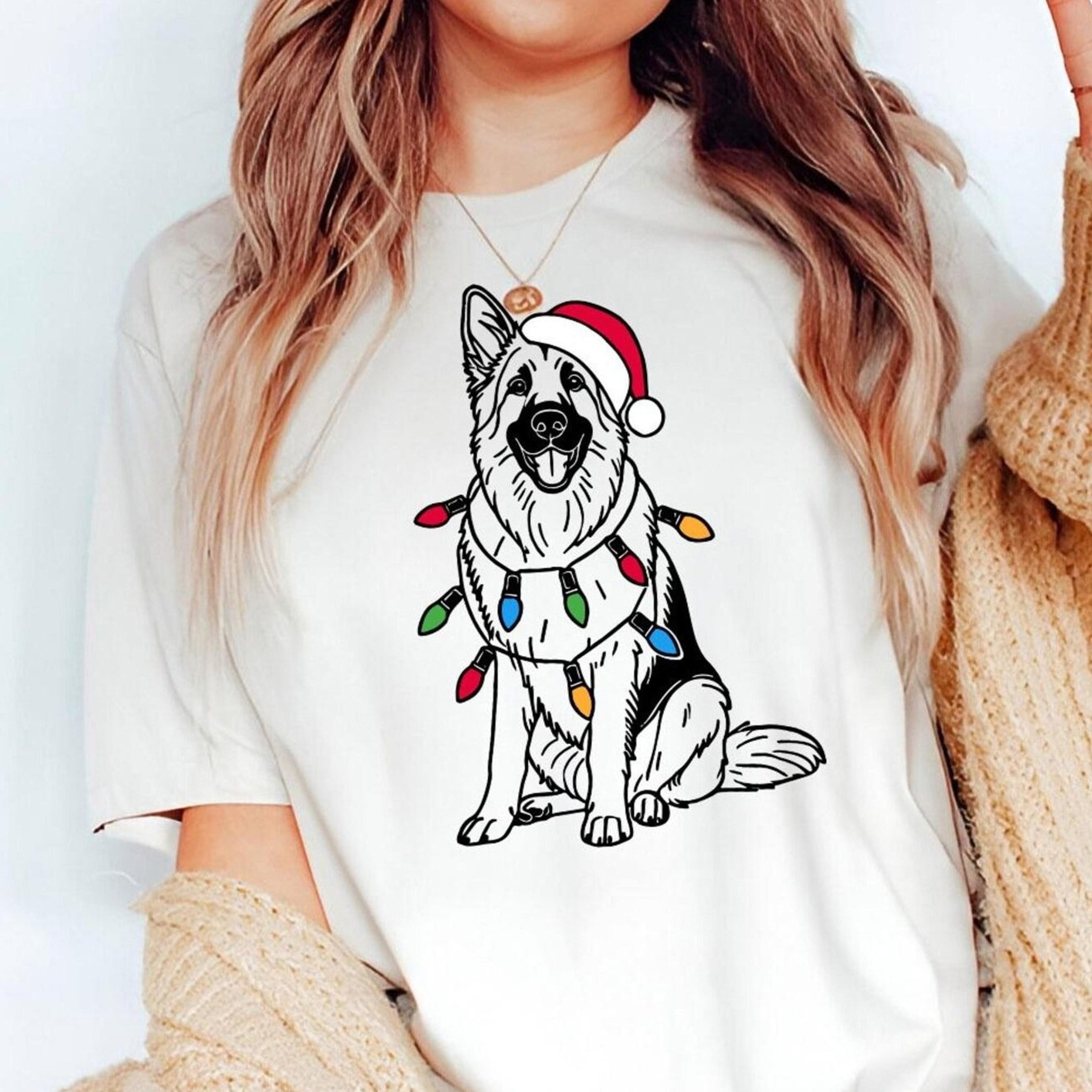 christmas german shepherd tee | xmas shepherd dog shirt | german shepherd gift | german shepherd lover | cute german she