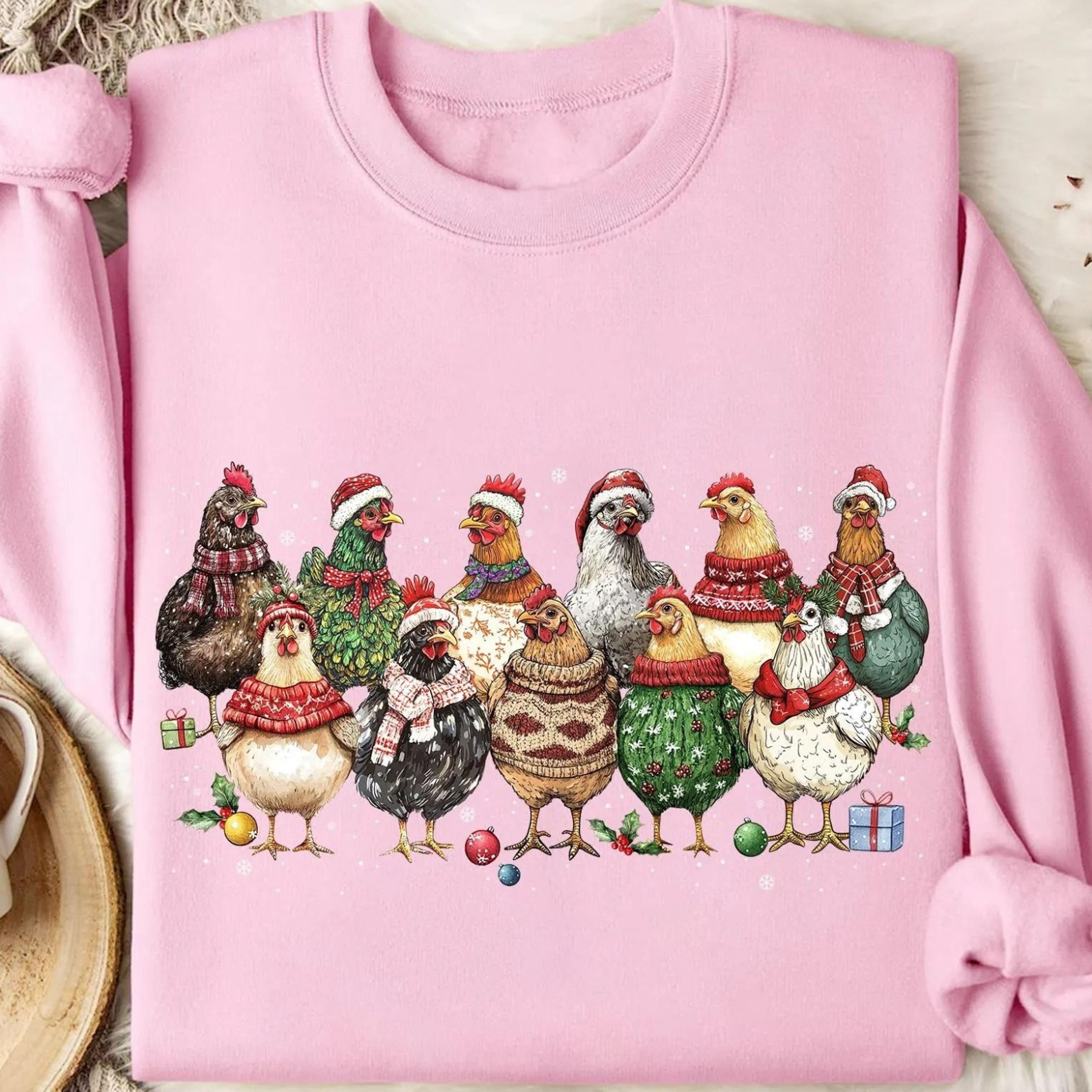 christmas chicken shirt women's holiday tee, chicken lover gift