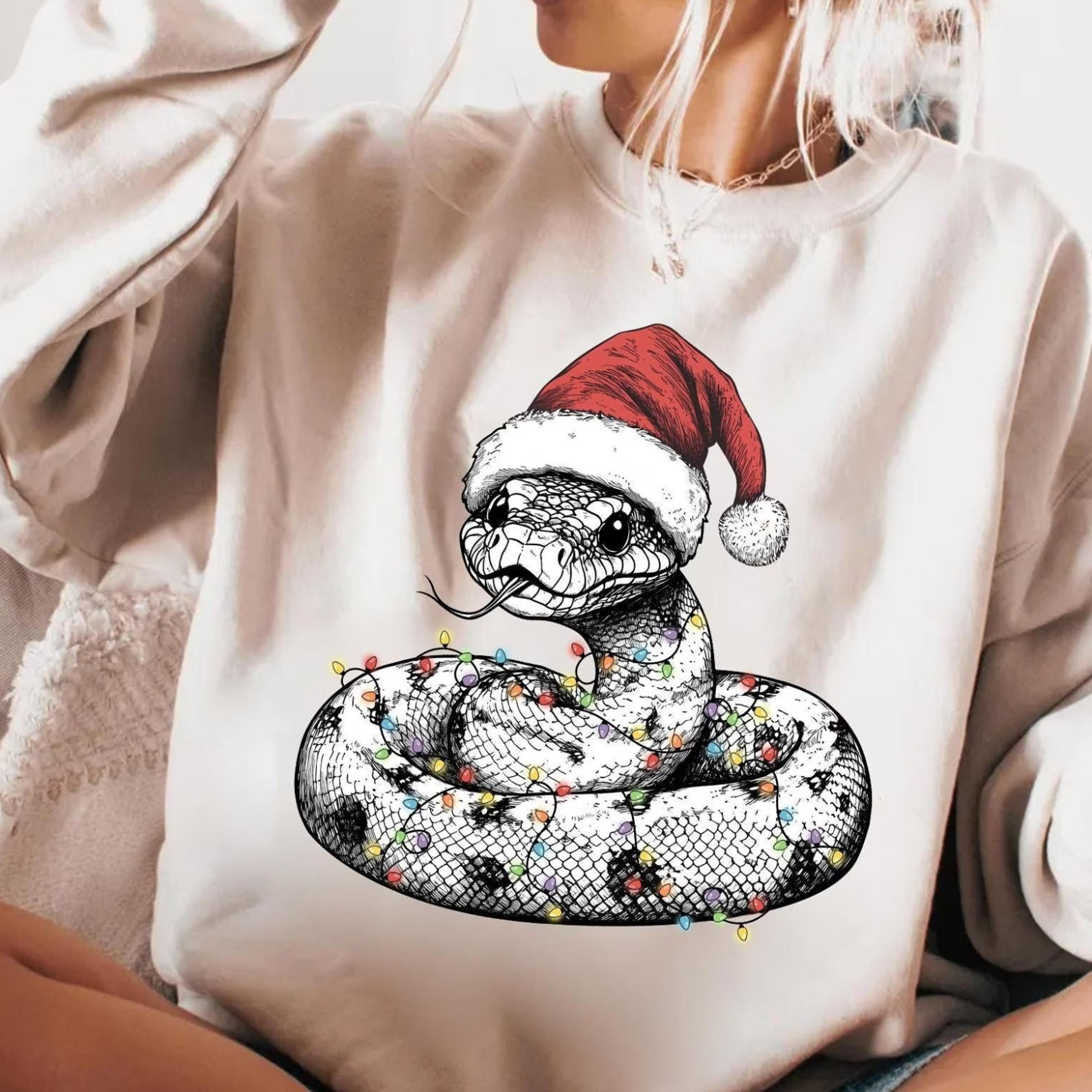 snake christmas lights shirt reptile holiday tee
