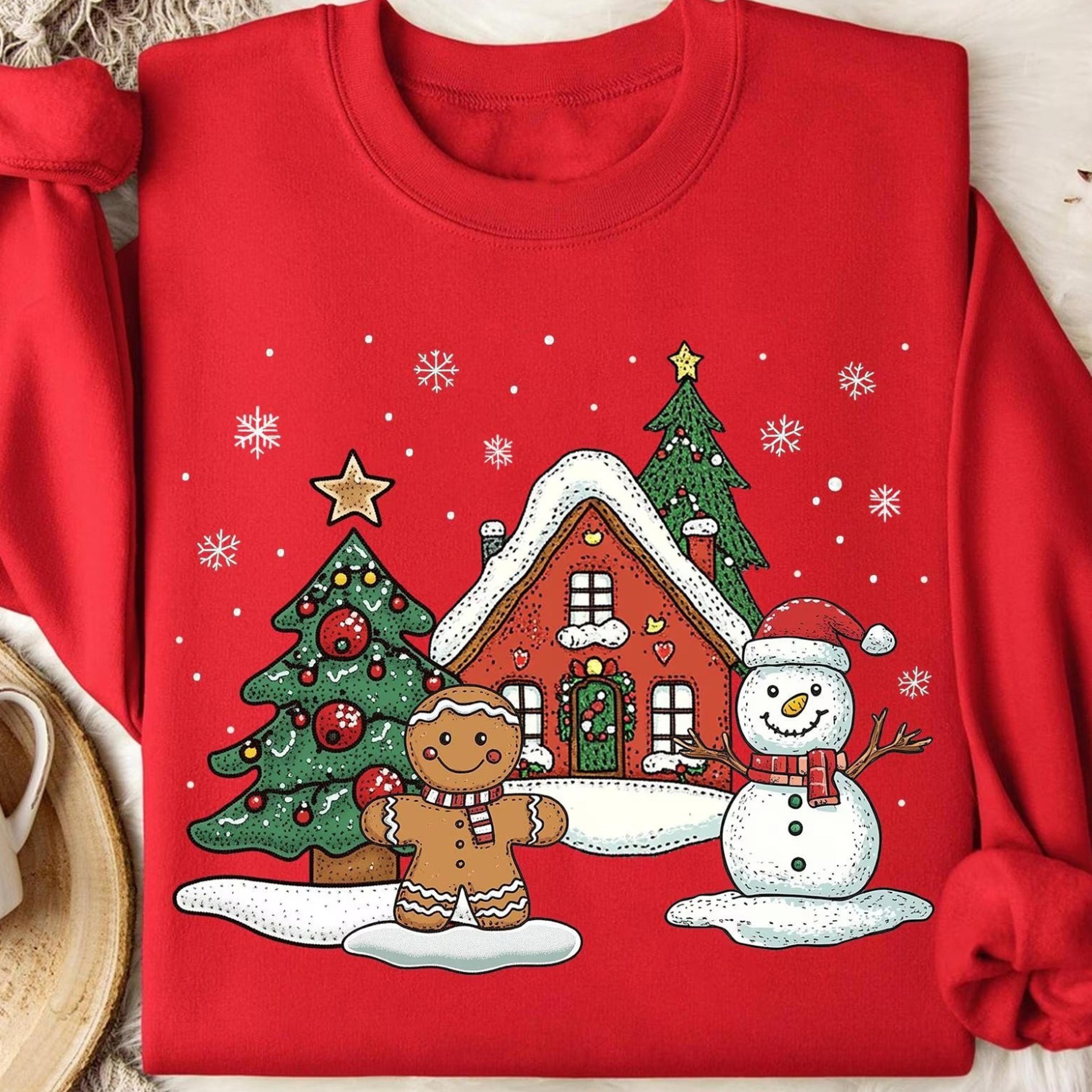 gingerbread christmas tree shirt retro holiday cotton tee