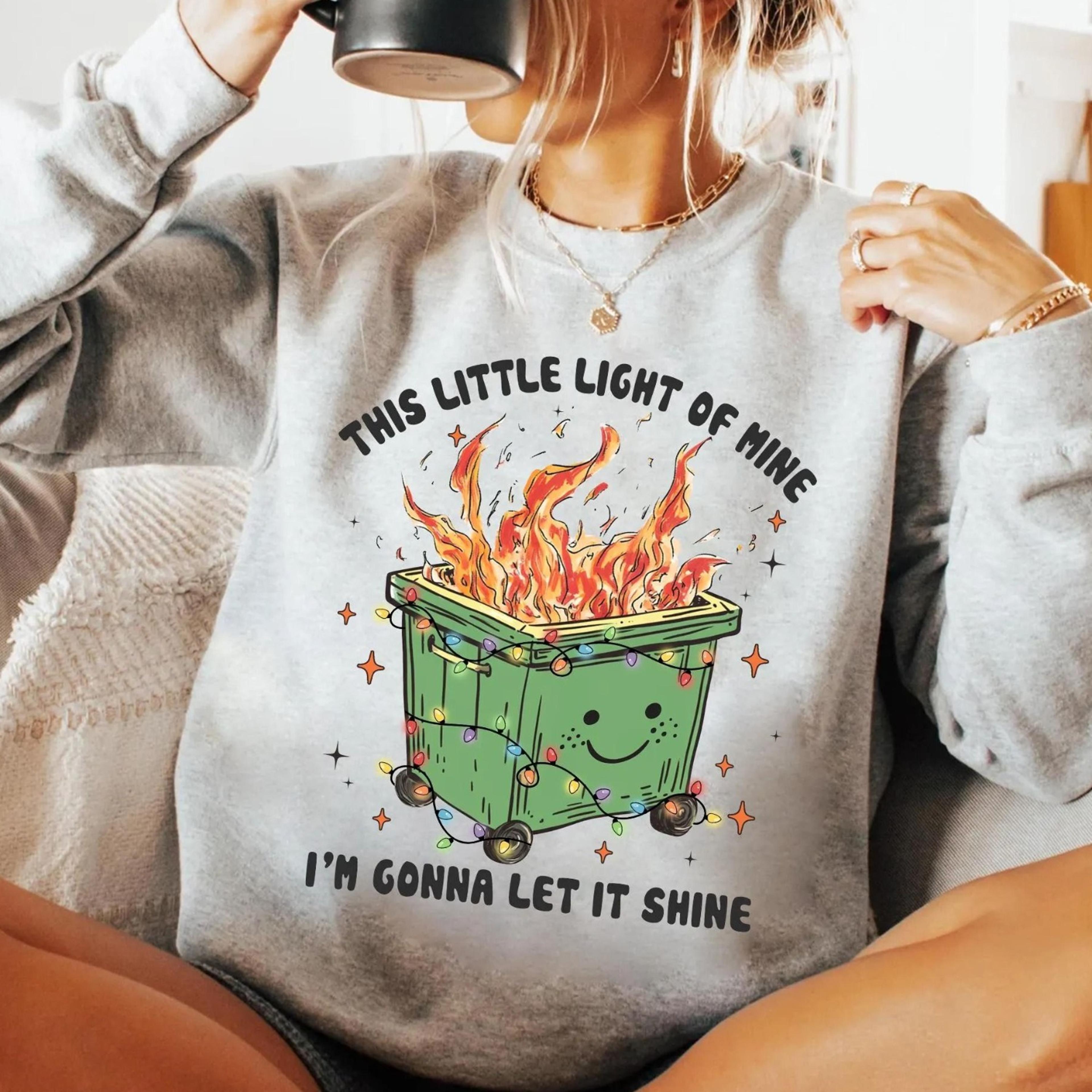 dumpster fire christmas 2024 shirt retro holiday tee