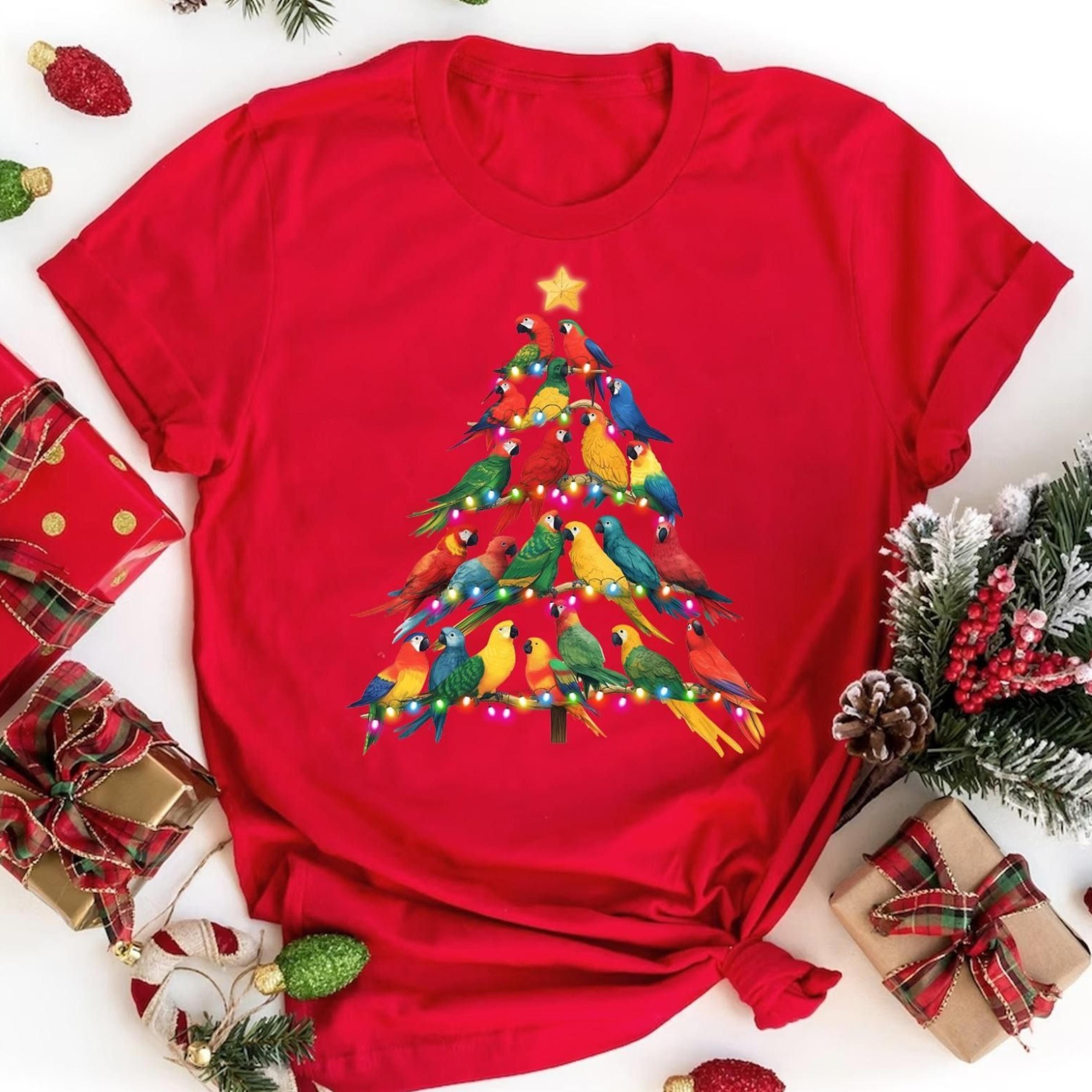 parrot christmas tree shirt bird lover holiday