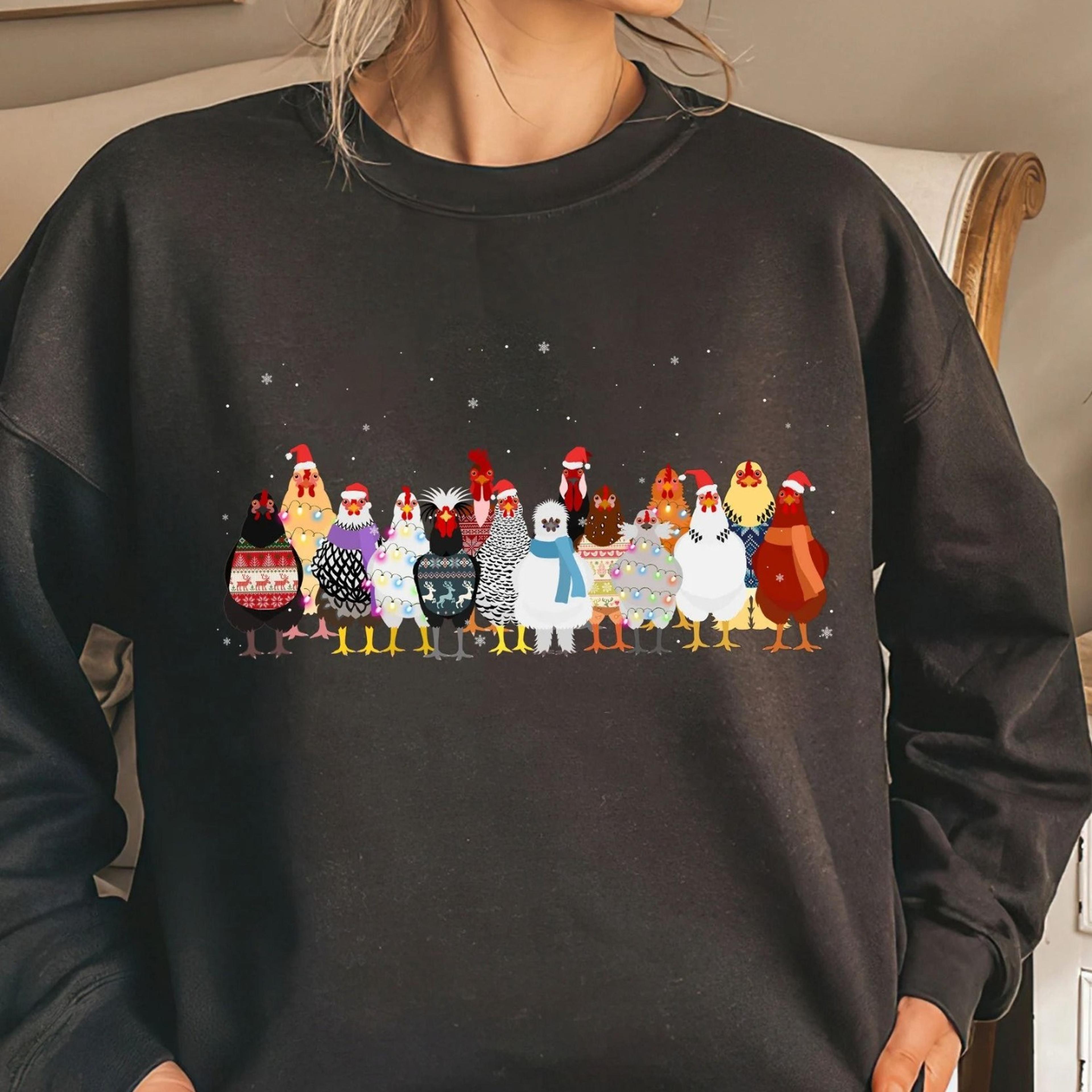 christmas chicken shirt farm animals holiday tee