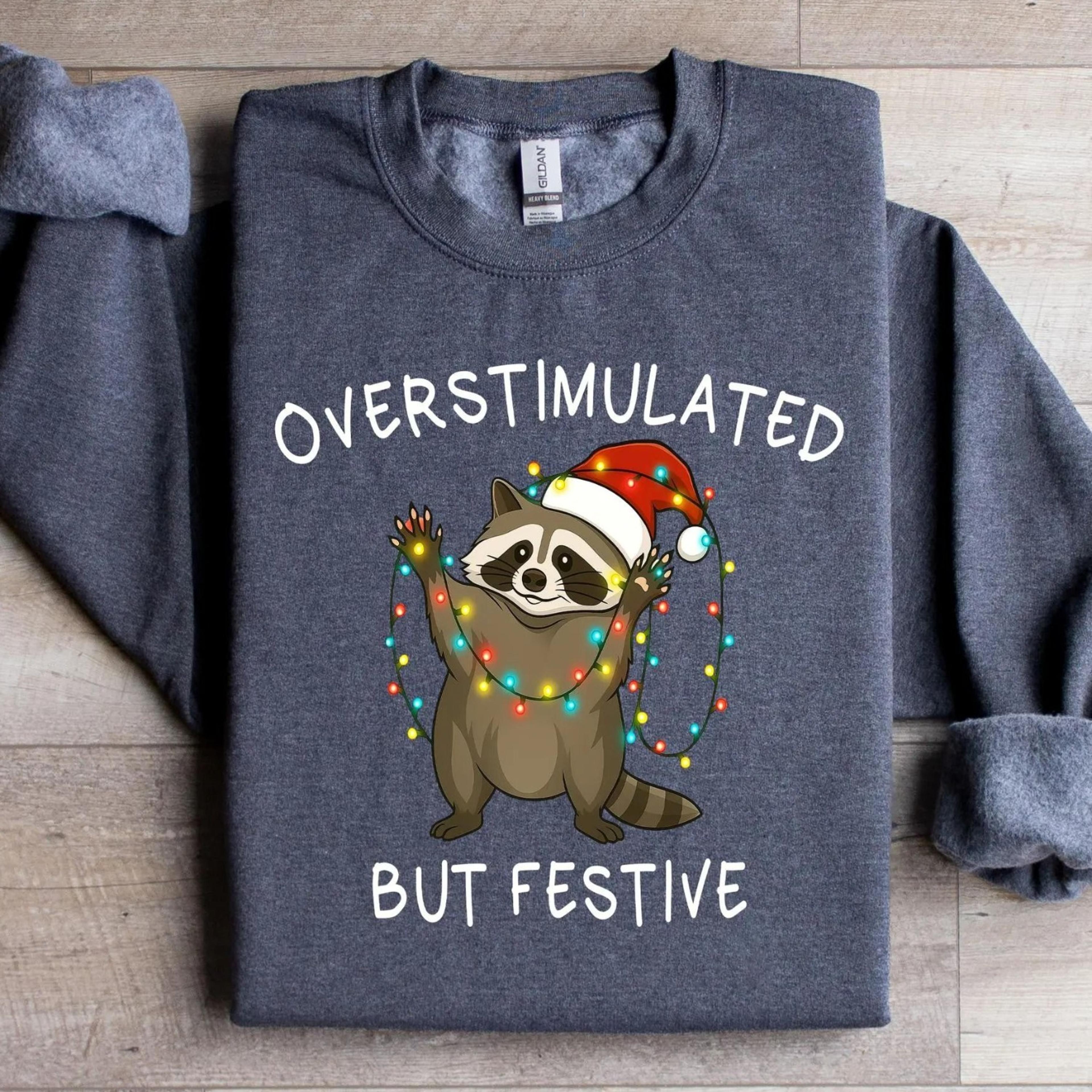 raccoon christmas sweatshirt, christmas raccoon feral shirt, raccoon feral tshirt, trendy christmas tee