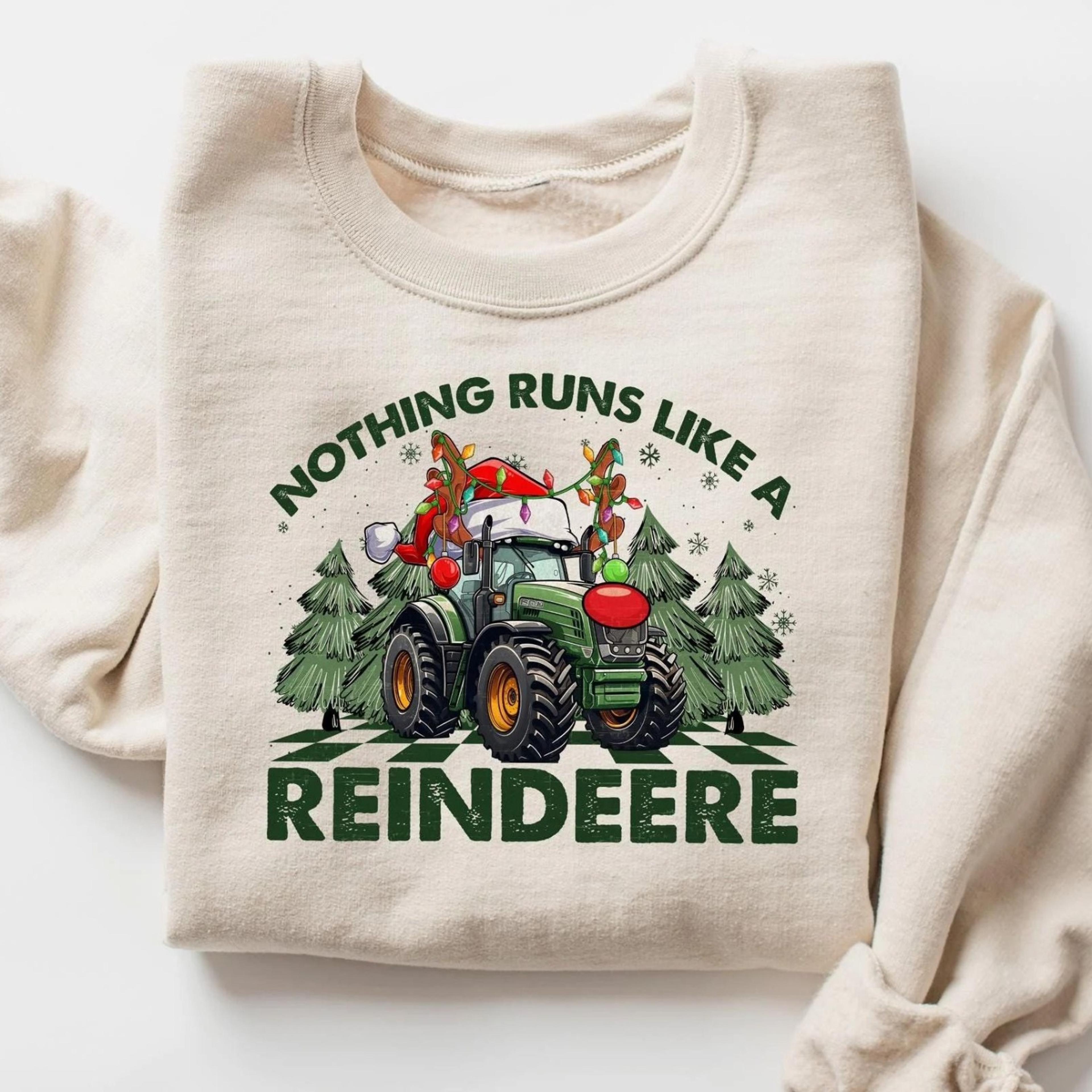 christmas sweatshirt, nothing runs like a reindeere shirt, retro christmas sweater, christmas matching shirts, funny chr