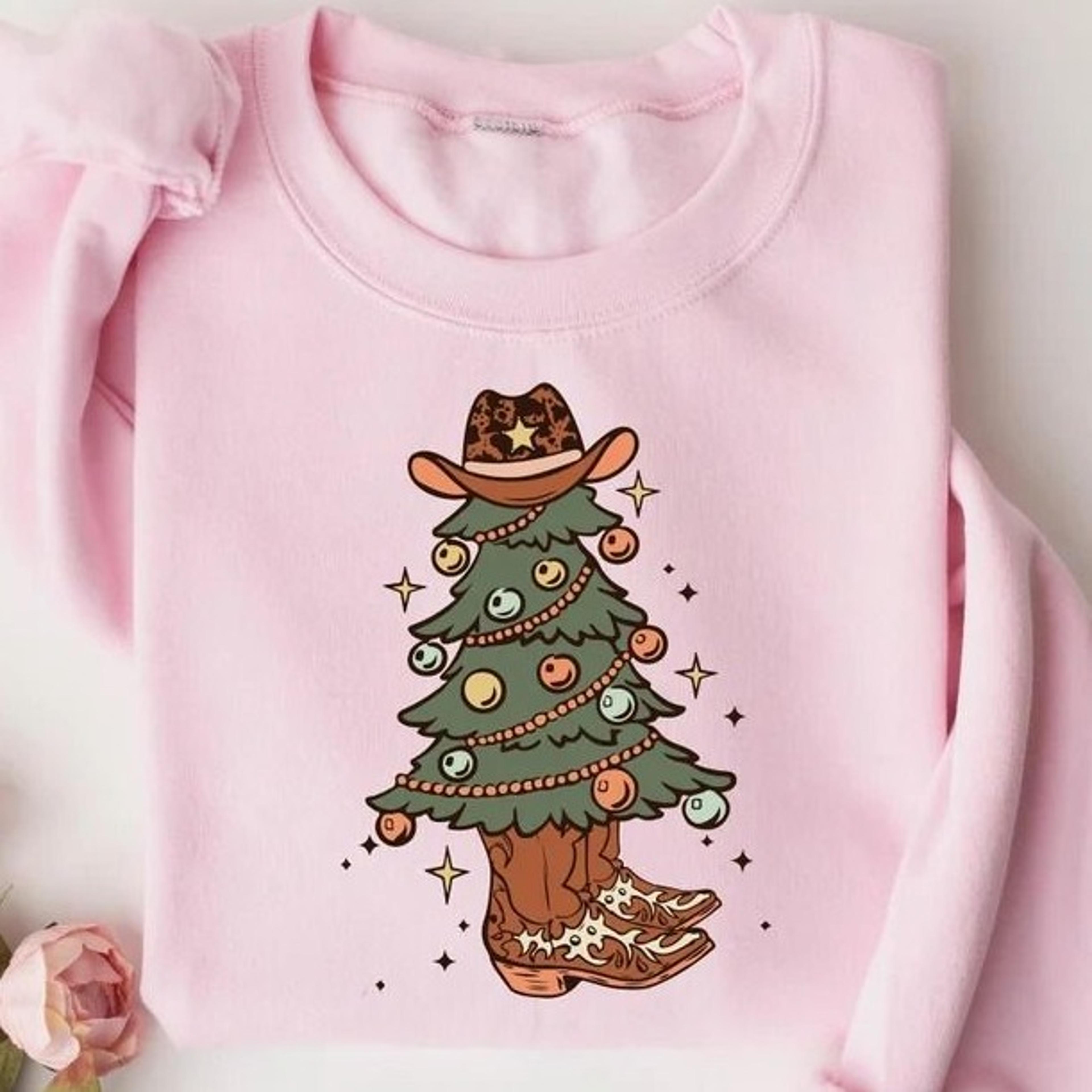 cowgirl christmas sweatshirt, western christmas shirt, christmas gift, howdy christmas crewneck, cowgirl