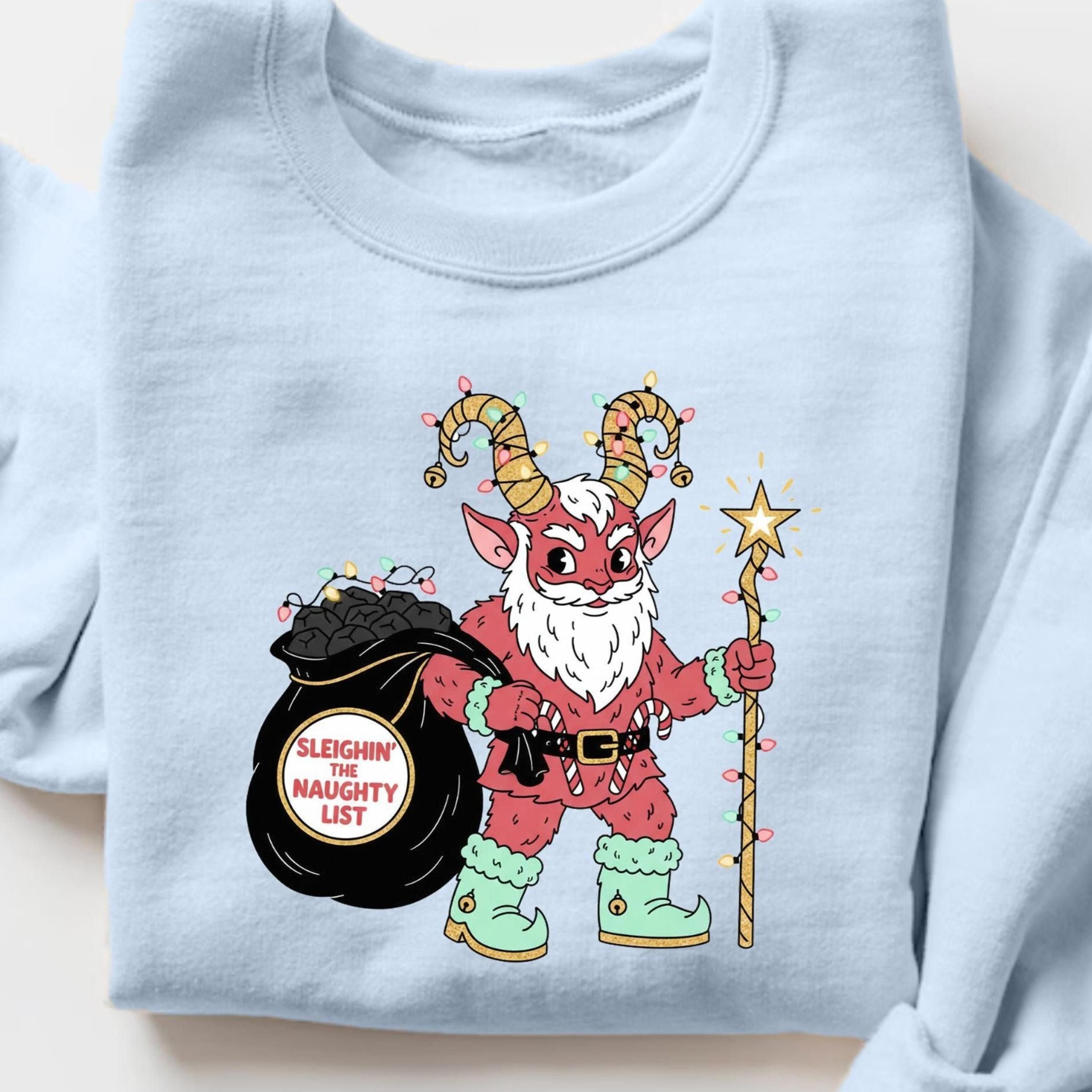 krampus christmas sweatshirt, sarcastic funny christmas krampusnacht, spooky christmas crewneck, dark horror xmas, dark