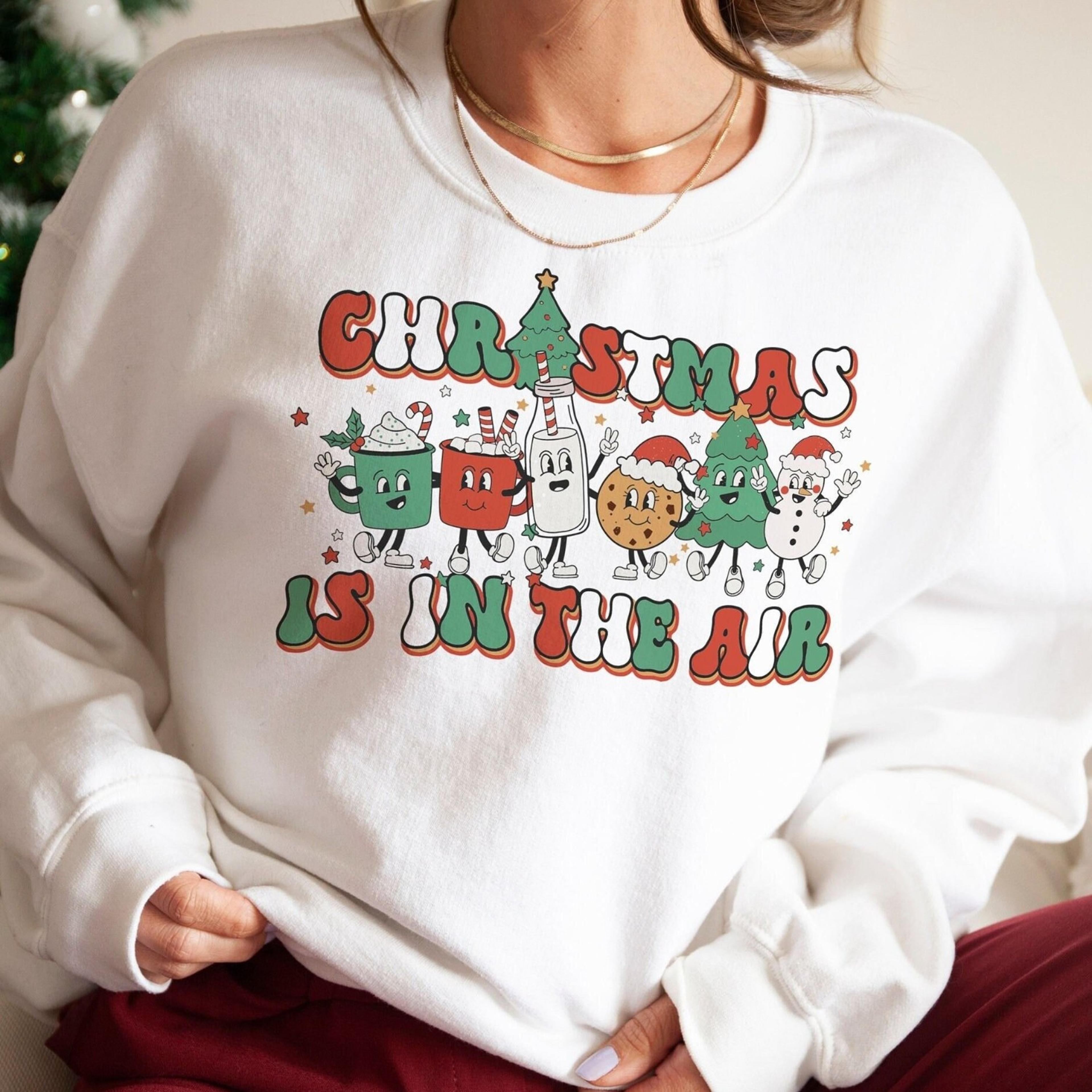 retro christmas sweatshirt fun holiday character sweater