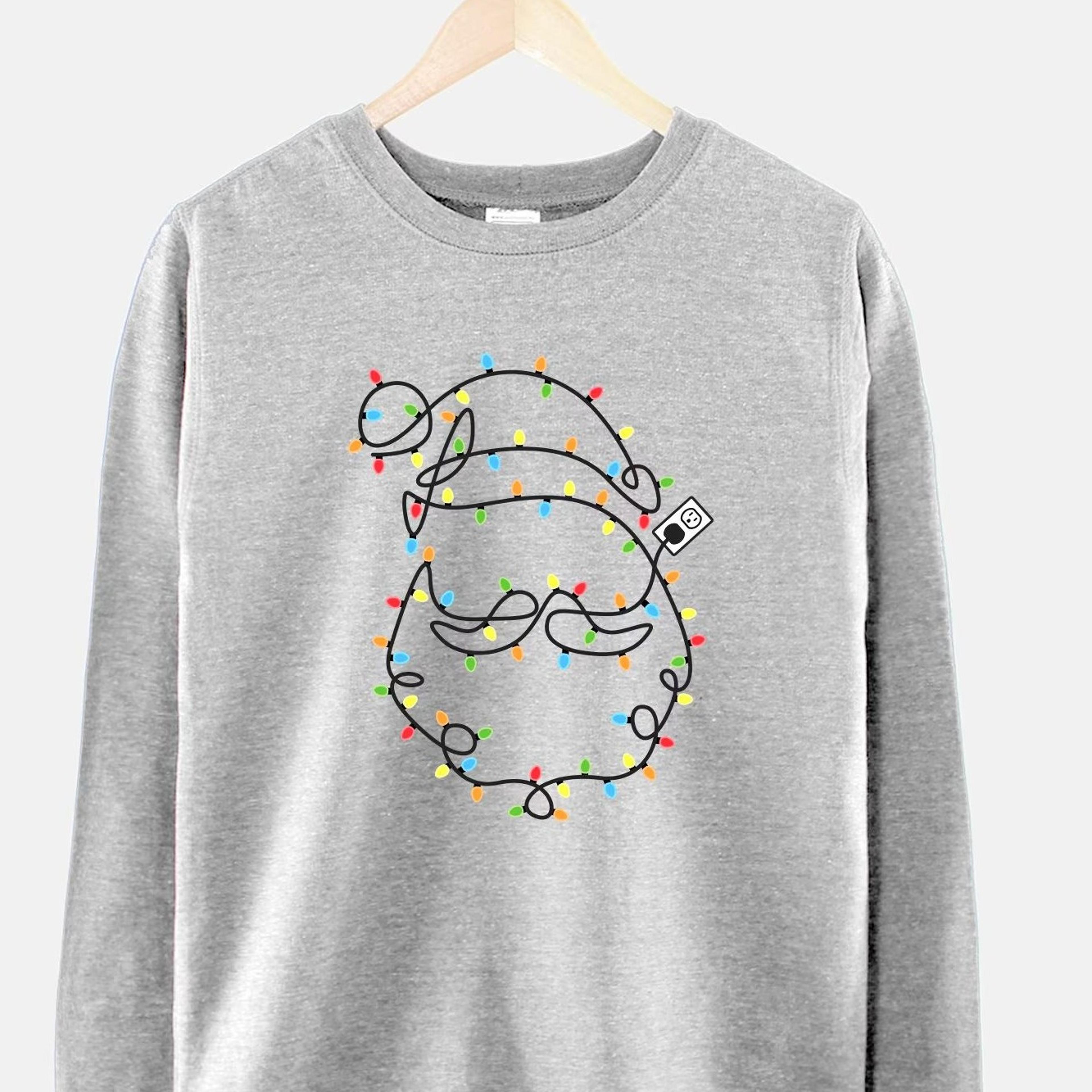 santa christmas lights sweatshirt festive holiday sweater