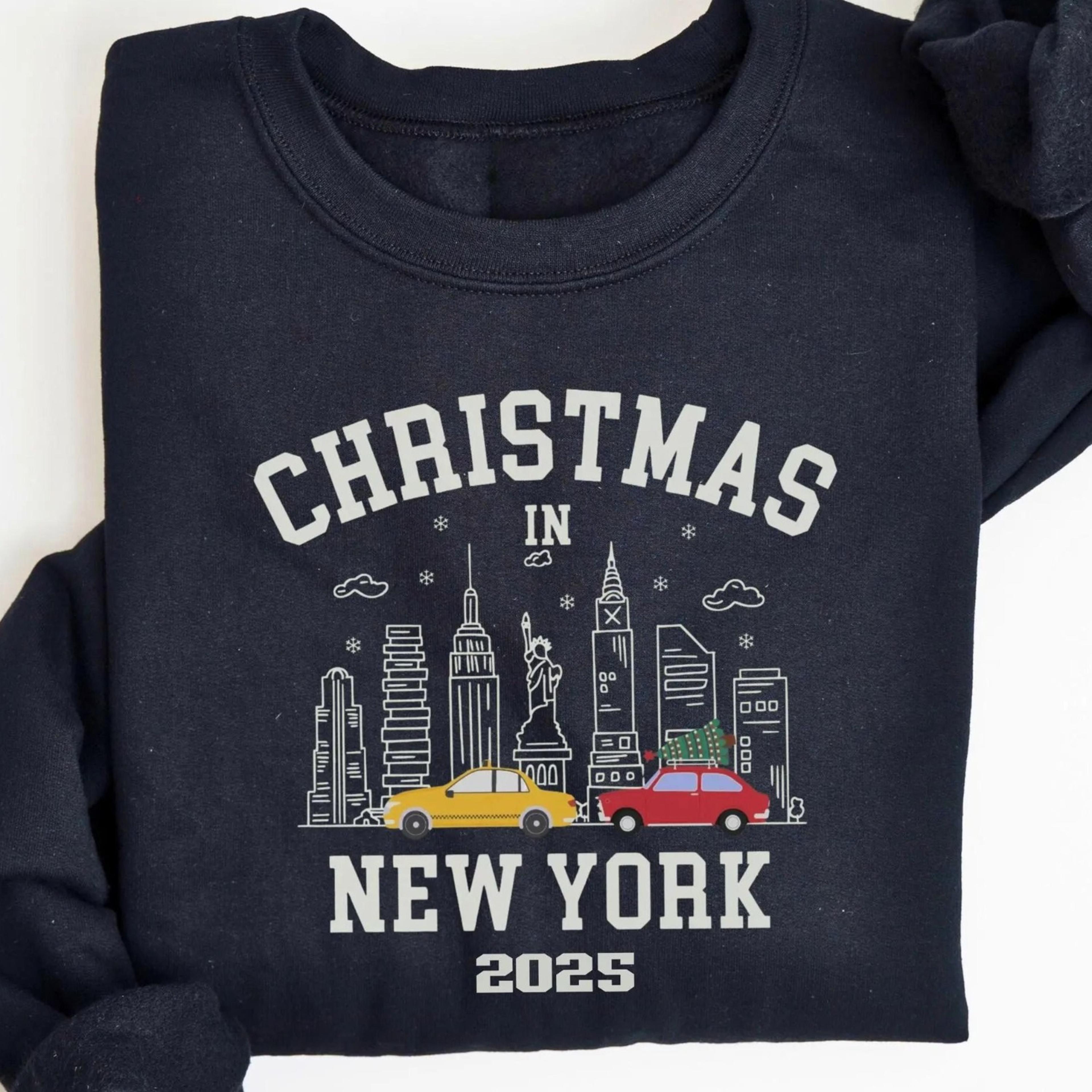 christmas in new york sweatshirt, 2025 nyc christmas shirt, women's christmas sweater, festive winter in new york, chris