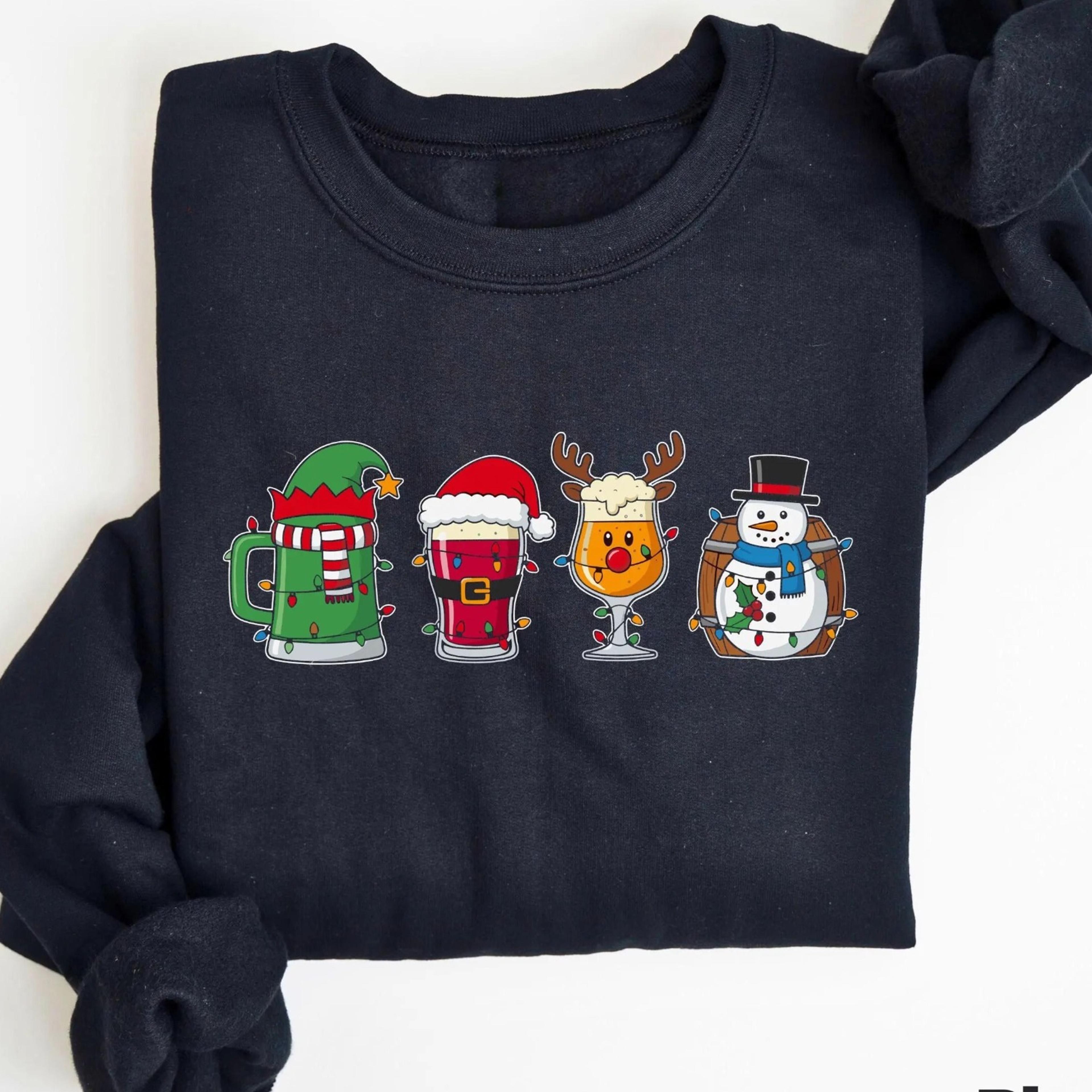 christmas drinks sweatshirt, alkohol xmas sweater, beer lover gift, beer xmas tshirt, funny christmas party shirt, holid