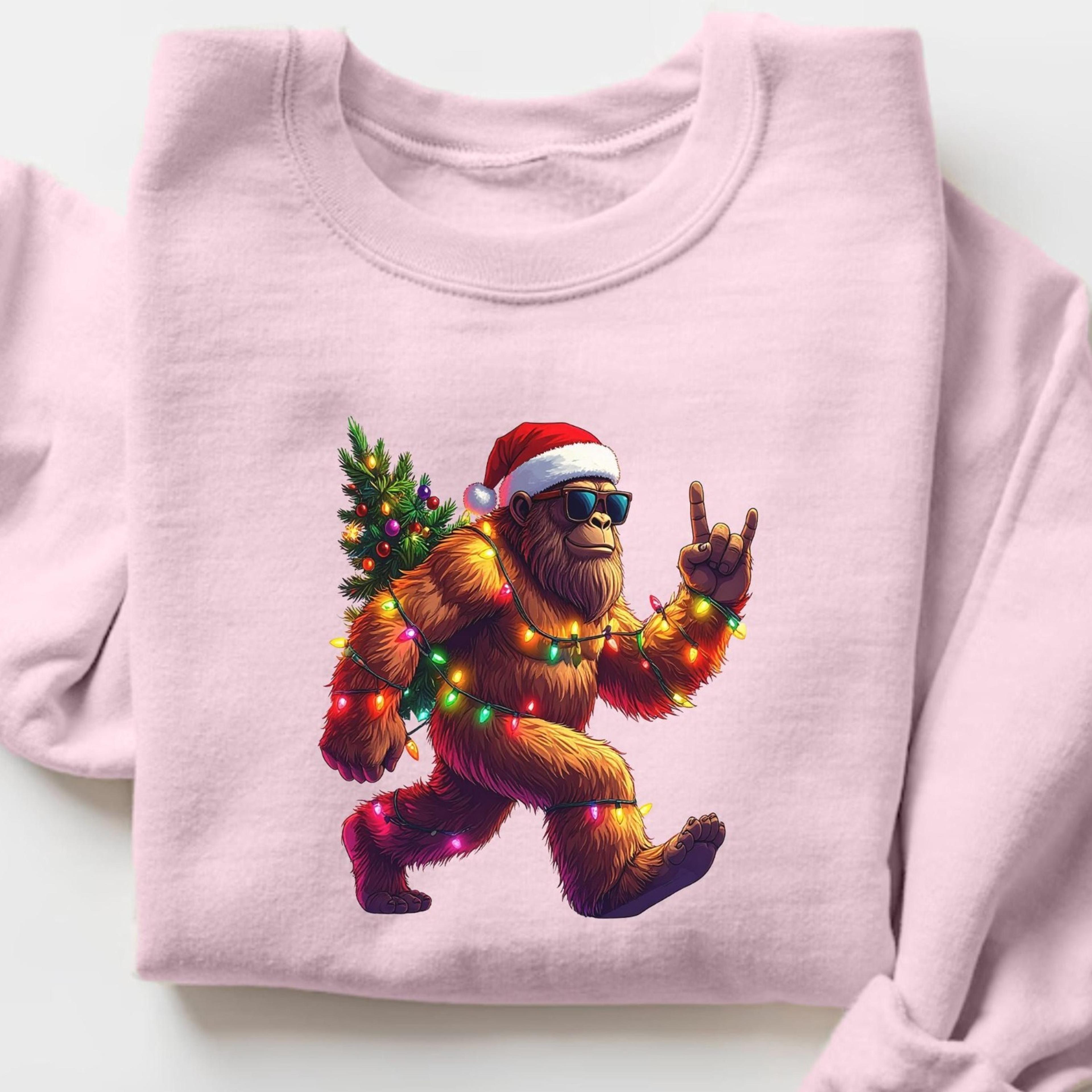 bigfoot christmas sweatshirt, funny sasquatch xmas shirt, holiday bigfoot sweater, sasquatch christmas hoodie, xmas gift