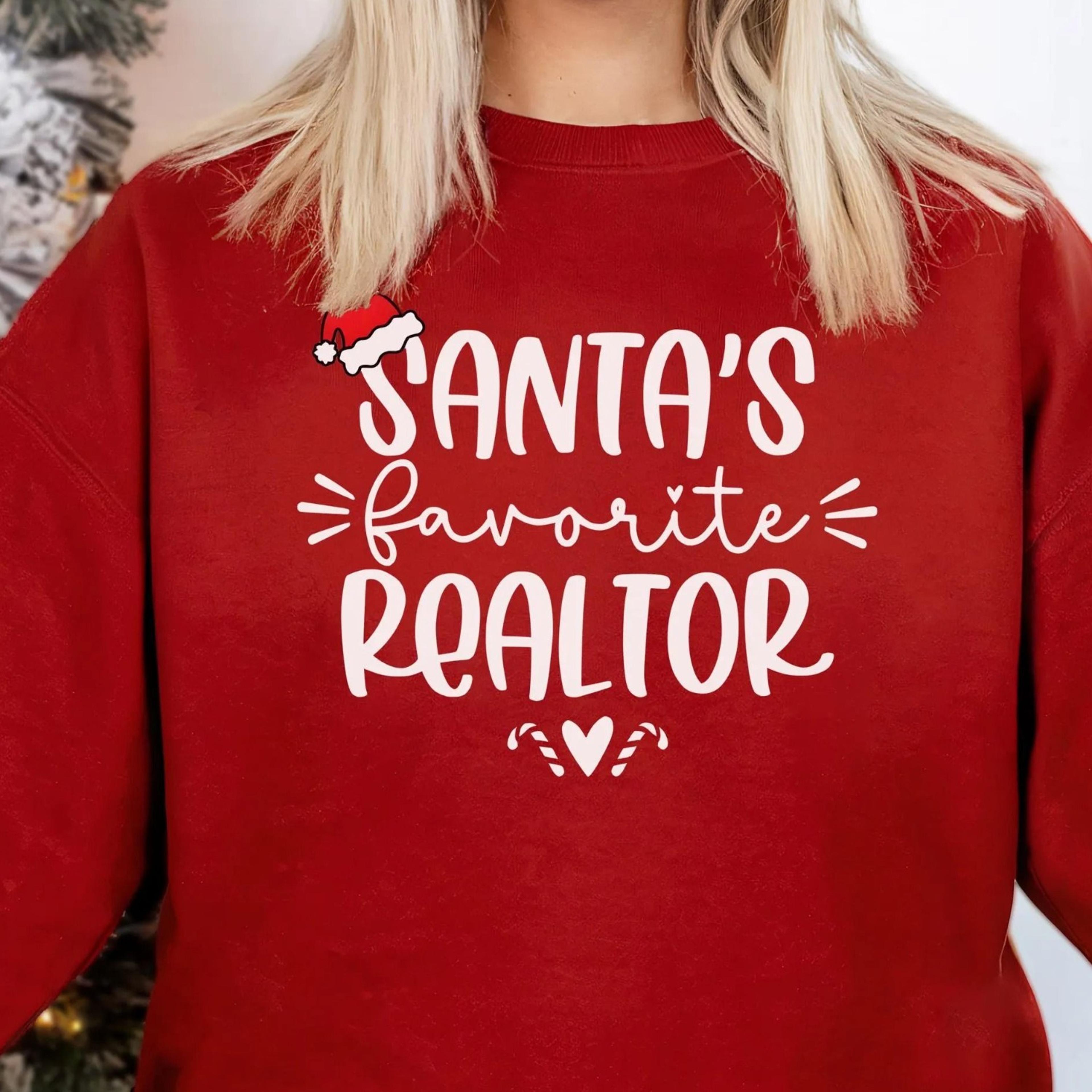 santas favorite realtor christmas sweatshirt, real estate shirt, gift for realtor, realtor christmas sweater, realtor ch