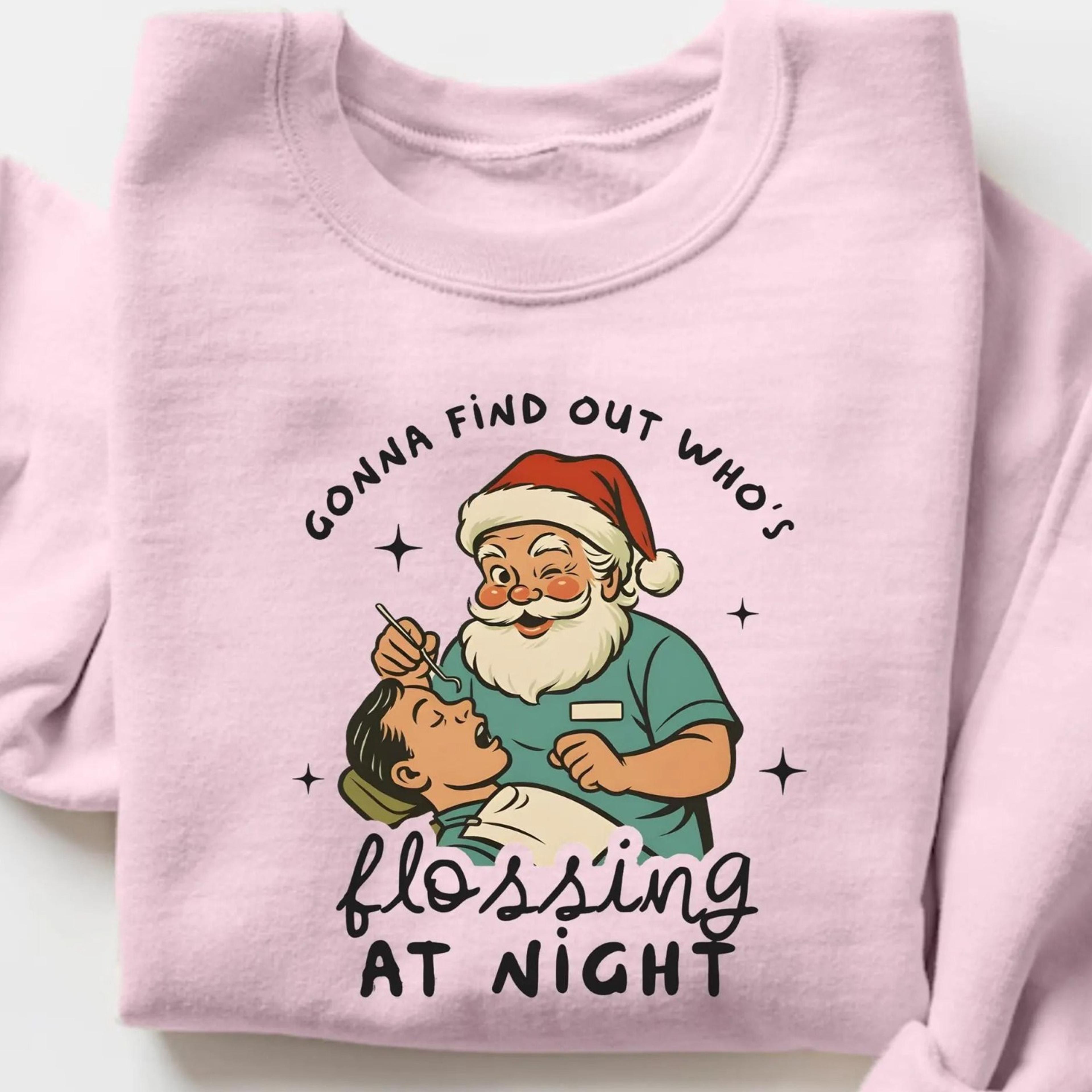 christmas santa dental sweatshirt, funny dental santa sweater, dentist xmas shirt, dental assistant tee, xmas hygienist