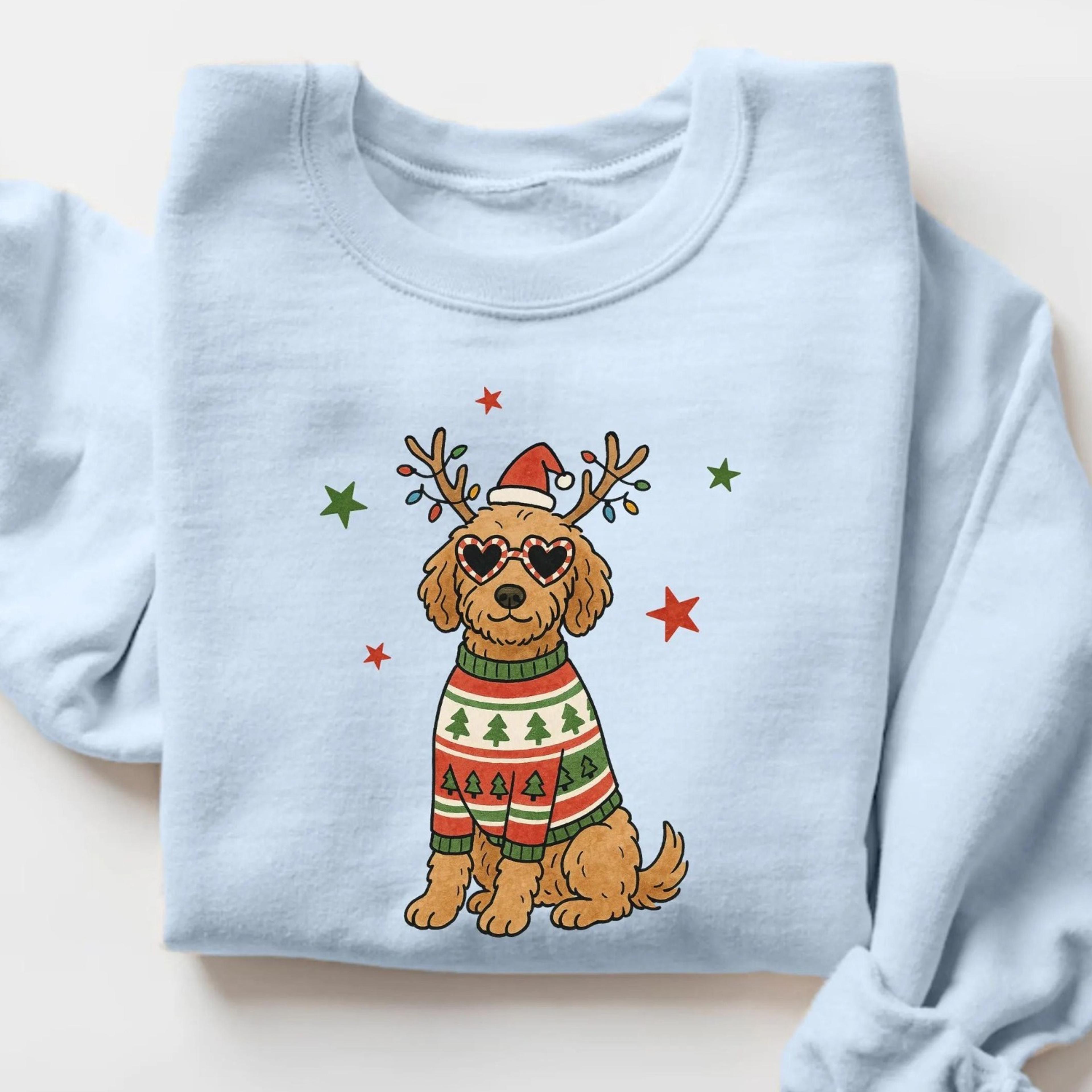 golden doodle christmas sweatshirt, doodle dog sweater, christmas goldendoodle shirt, doodle lover gift, golden doodle d