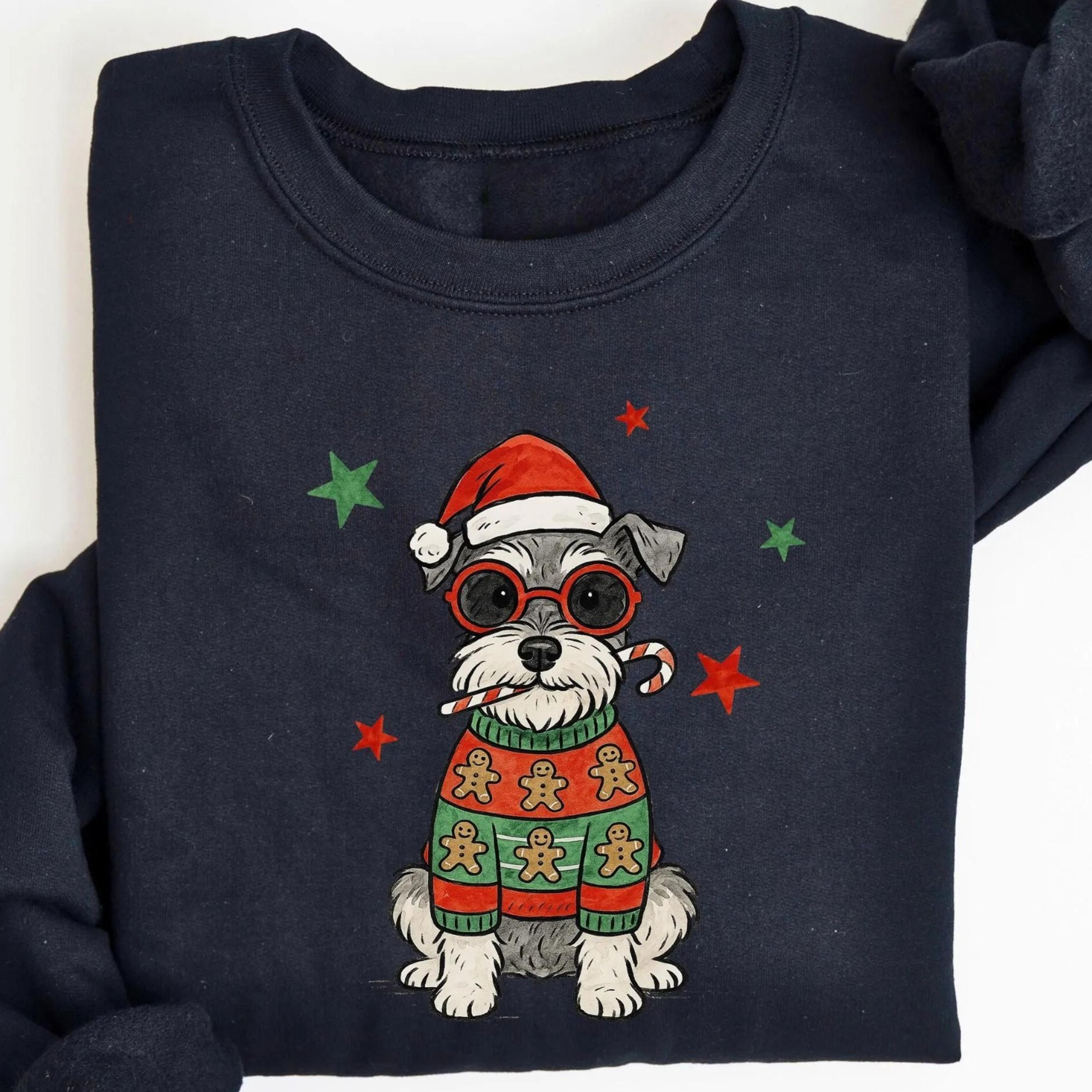schnauzer christmas sweatshirt, schnauzer xmas shirt, schnauzer mom gift, schnauzer owner gift, dog holiday sweater, sch