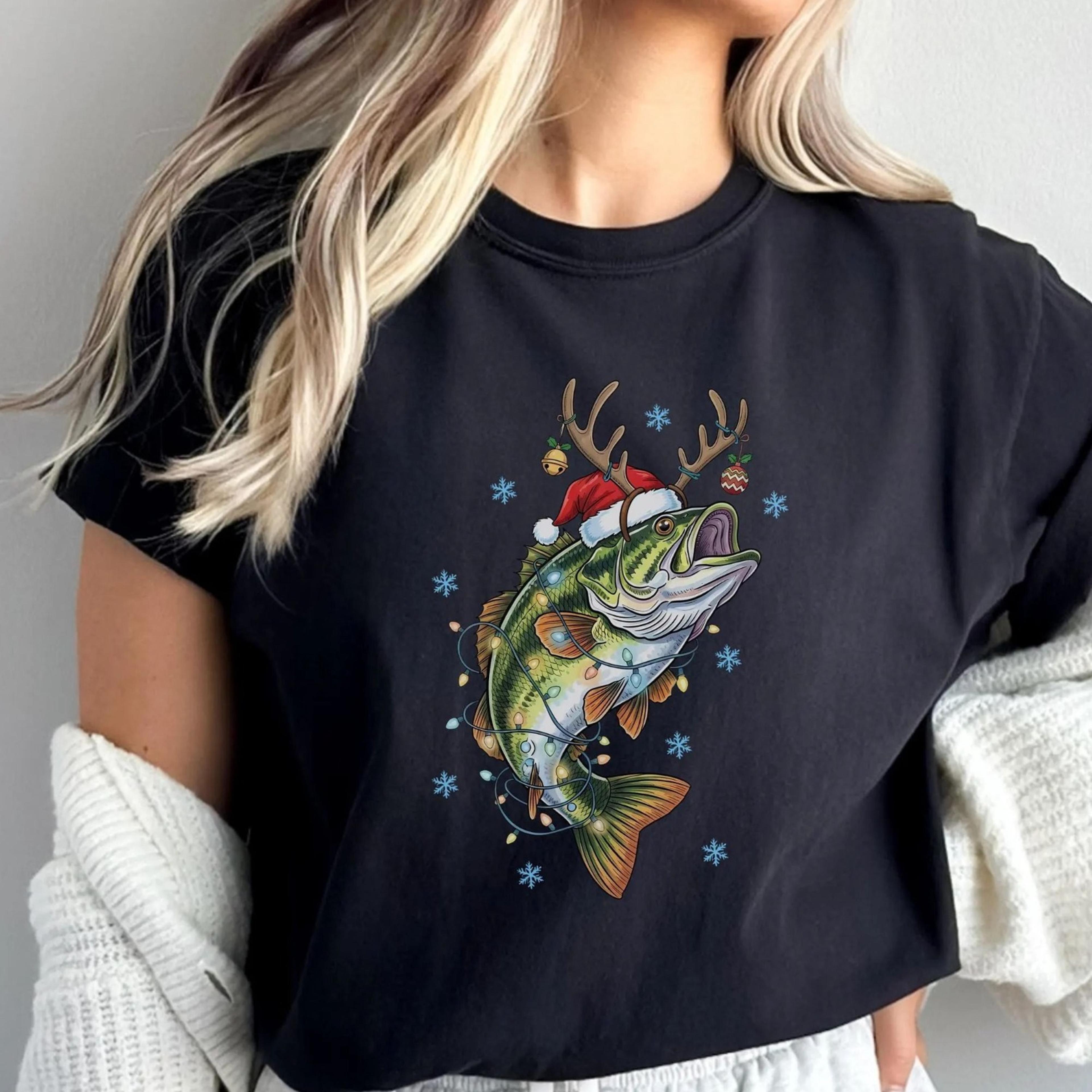 bass fish christmas sweatshirt, fishing christmas gift, dad fishing tee, gift for fisherman, bass christmas, fish christ