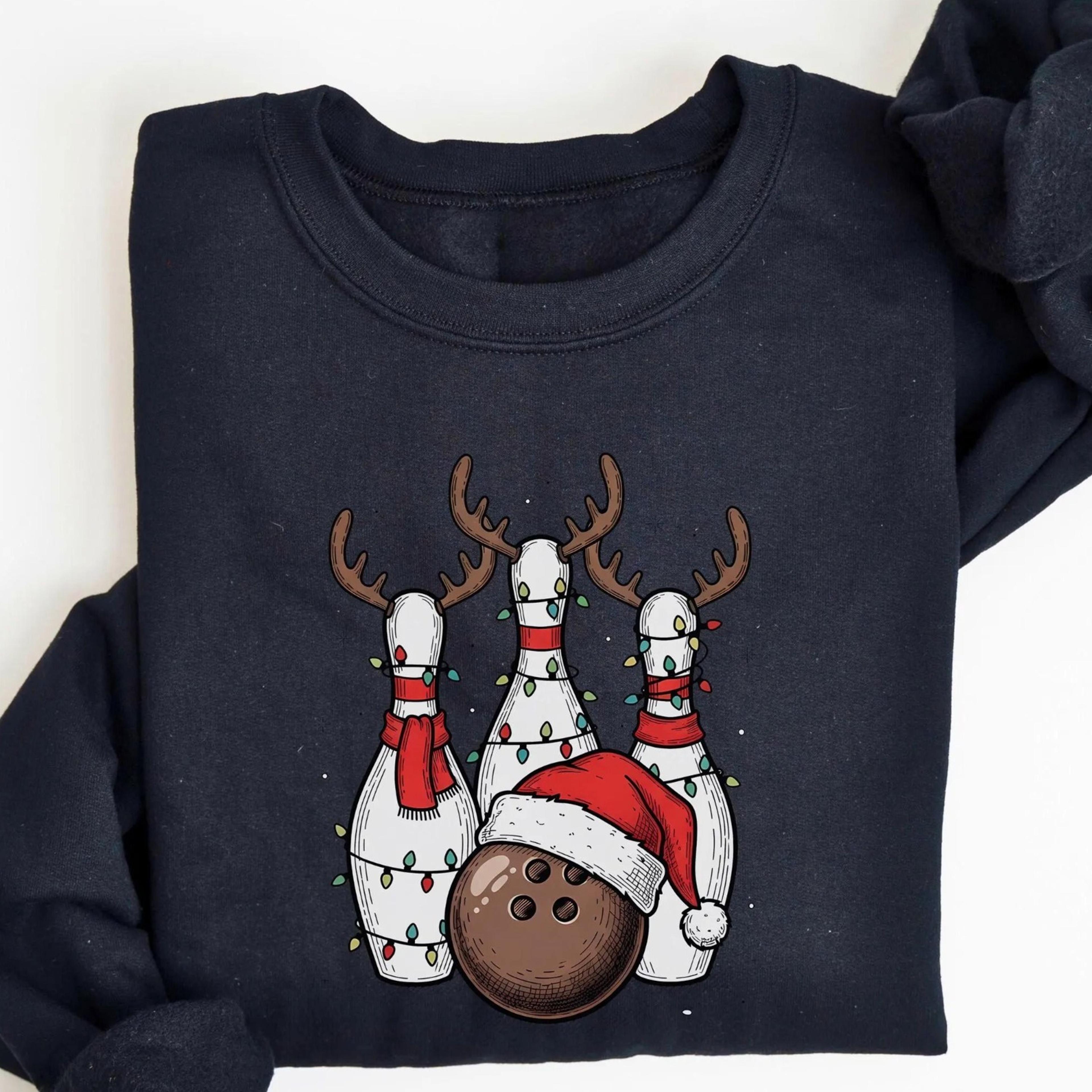 bowling christmas sweatshirt, bowling lover christmas sweater, gift for bowler, football sweatshirt, christmas bowling s