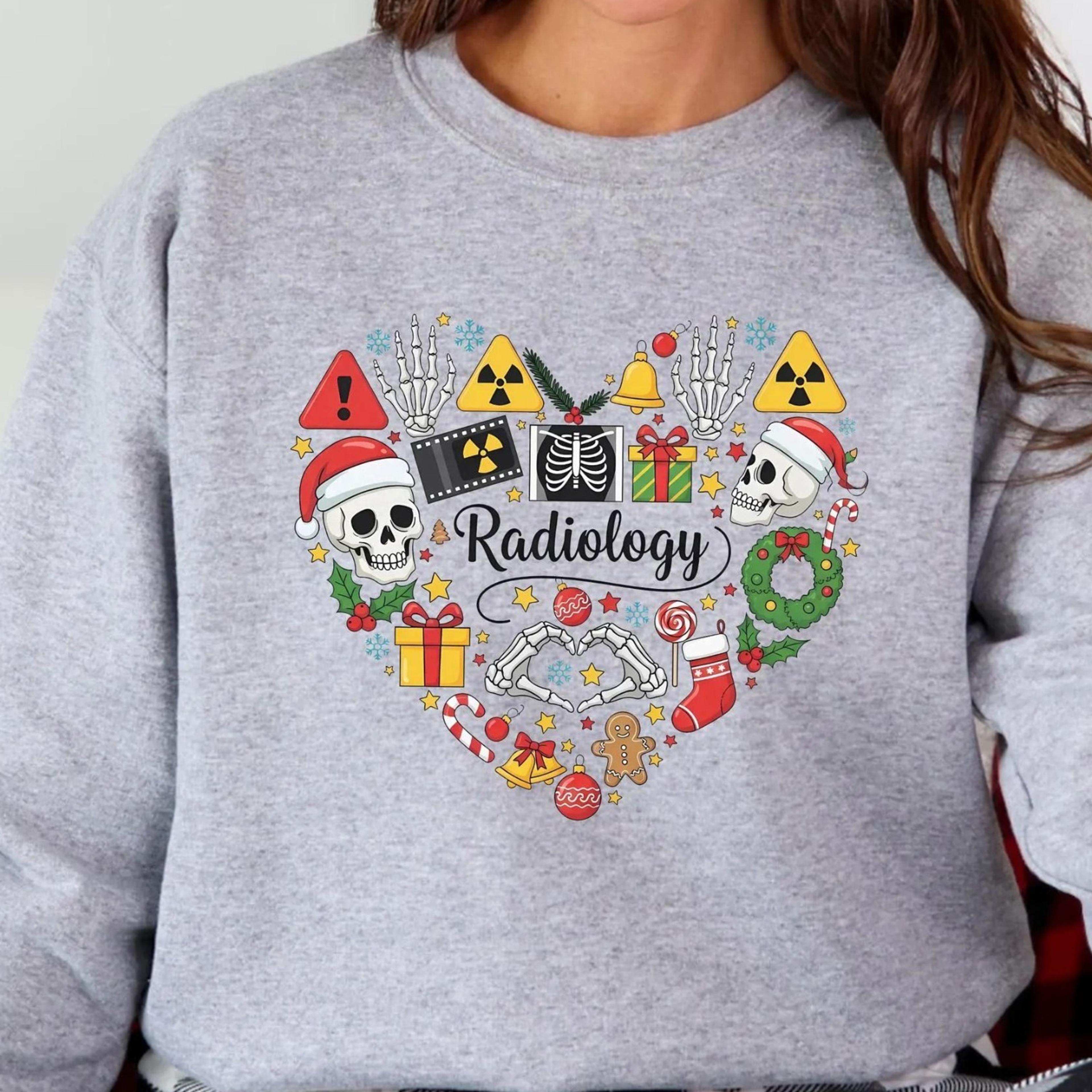radiology christmas nurse sweatshirt, healthcare xmas sweatshirt, x-ray technician gift, nurse christmas hoodie, christm