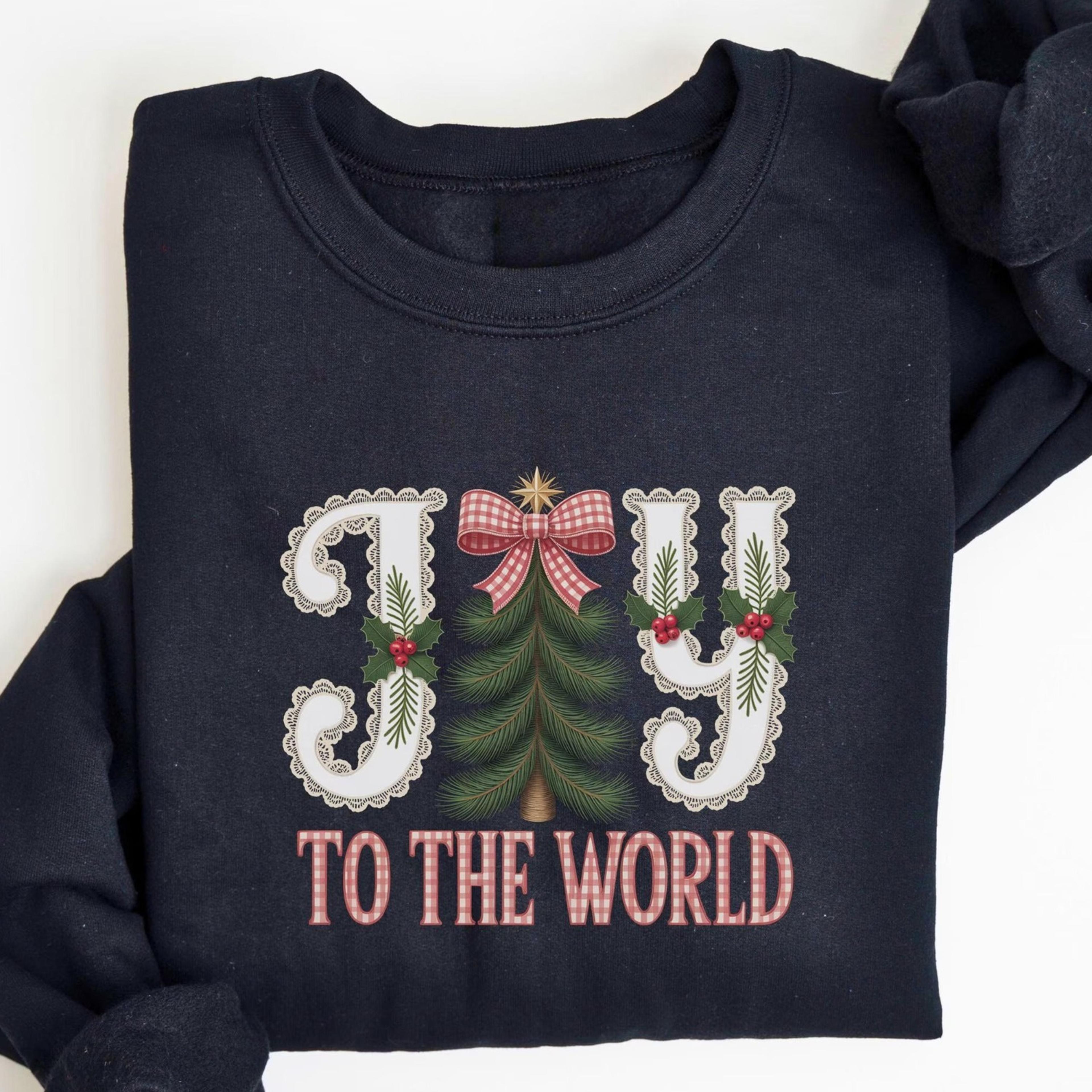 joy to the world sweatshirt, christian christmas shirt, christmas gifts for family, women xmas t shirt, jesus nativity s