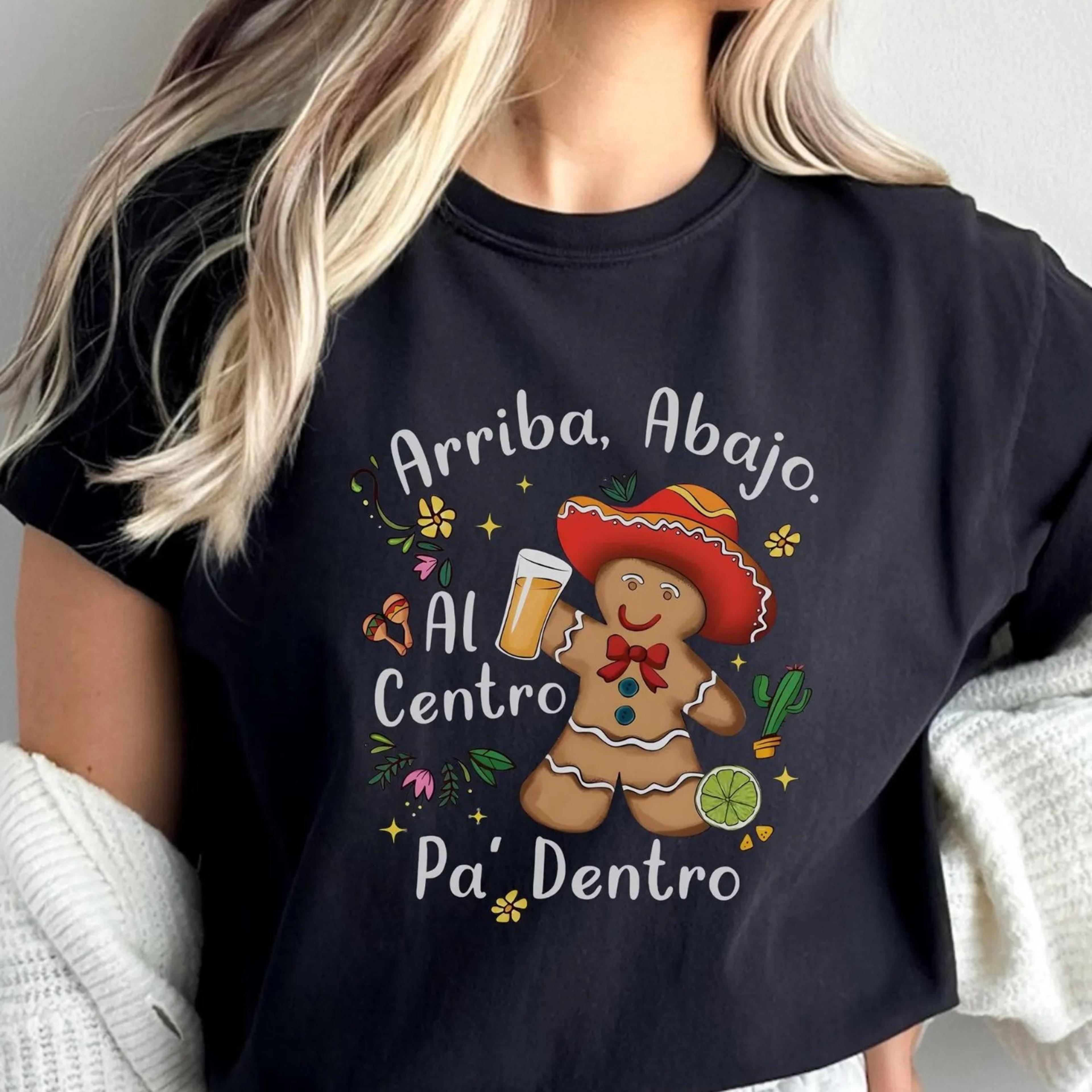 arriba abajo al centro pa dentro mexican christmas sweatshirt, latino christmas shirt, feliz navidad sweater, mexican gi